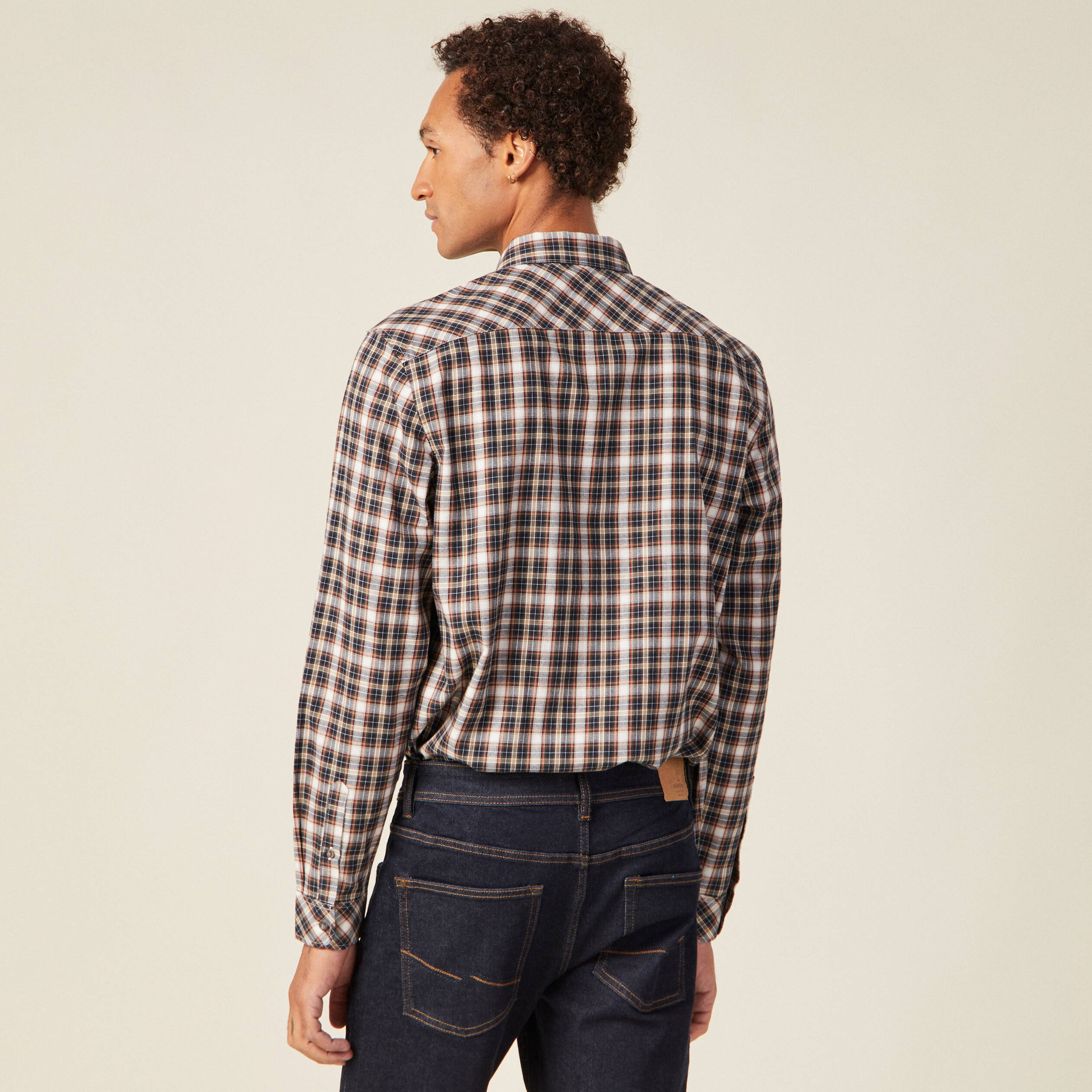 Chemise manches longues ecru homme
