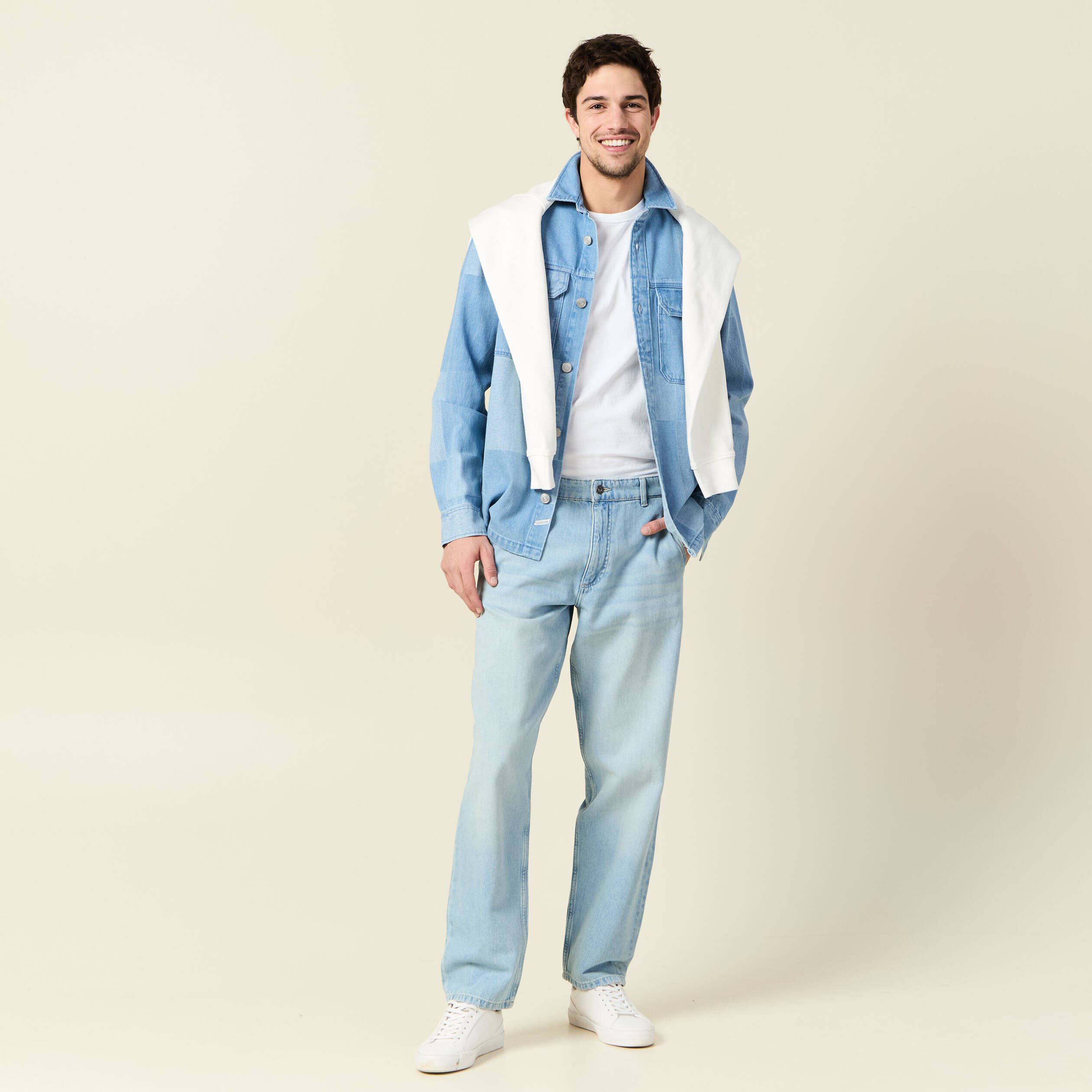 jeans chino relax denim bleach homme Jeans chino relax denim bleach homme