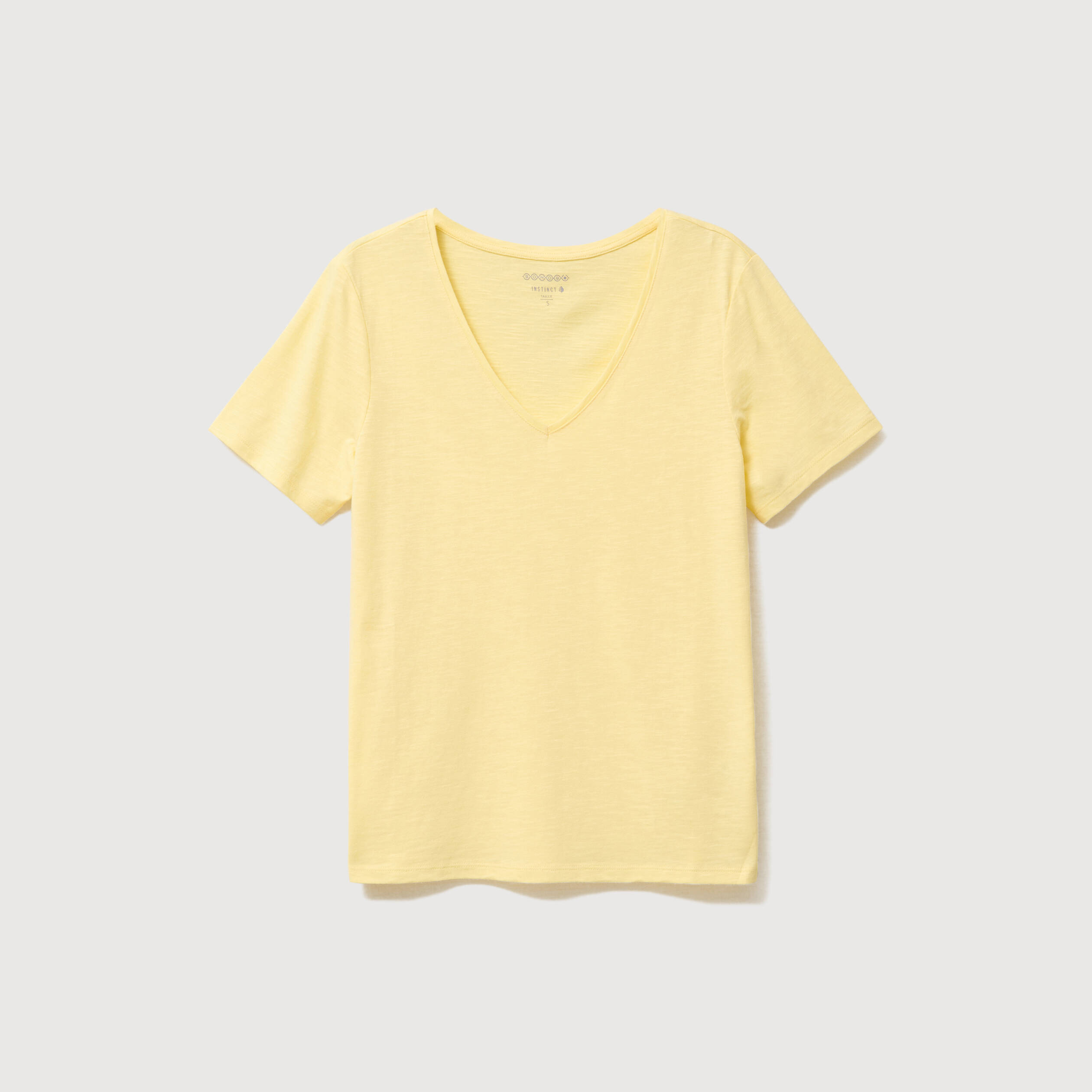 T-shirt manches courtes jaune pastel femme