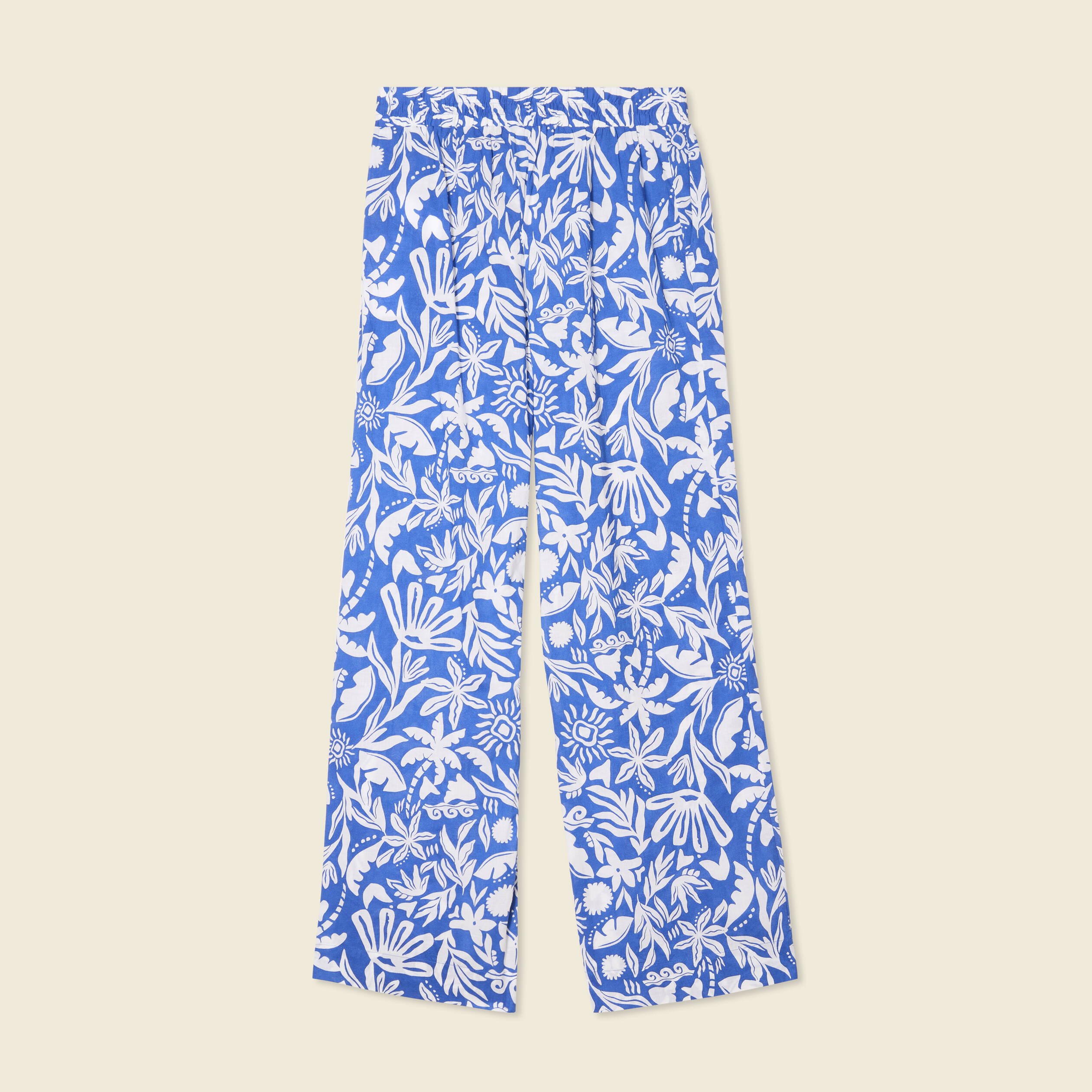 pantalon large taille haute bleu femme Pantalon large taille haute bleu femme