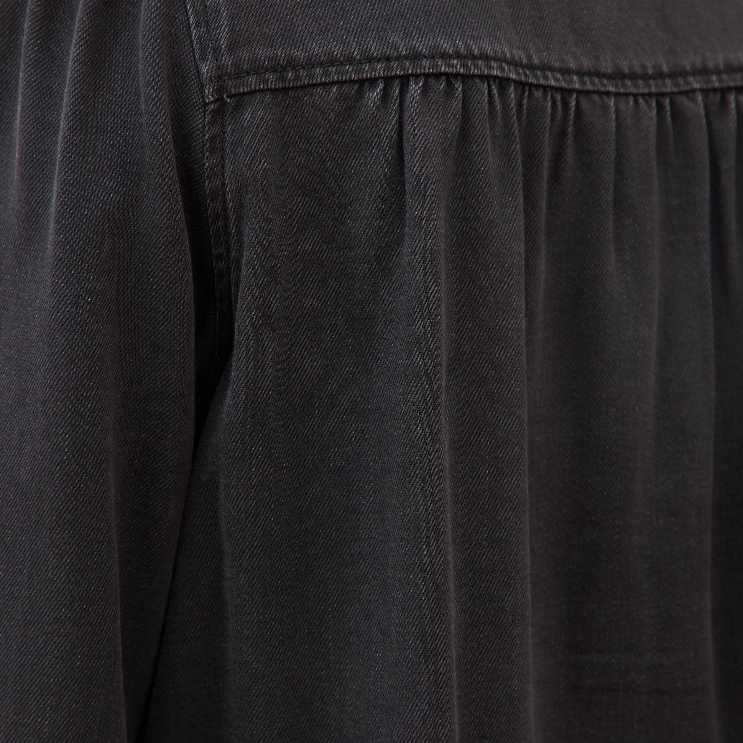 Chemise en jeans manches longues denim noir femme