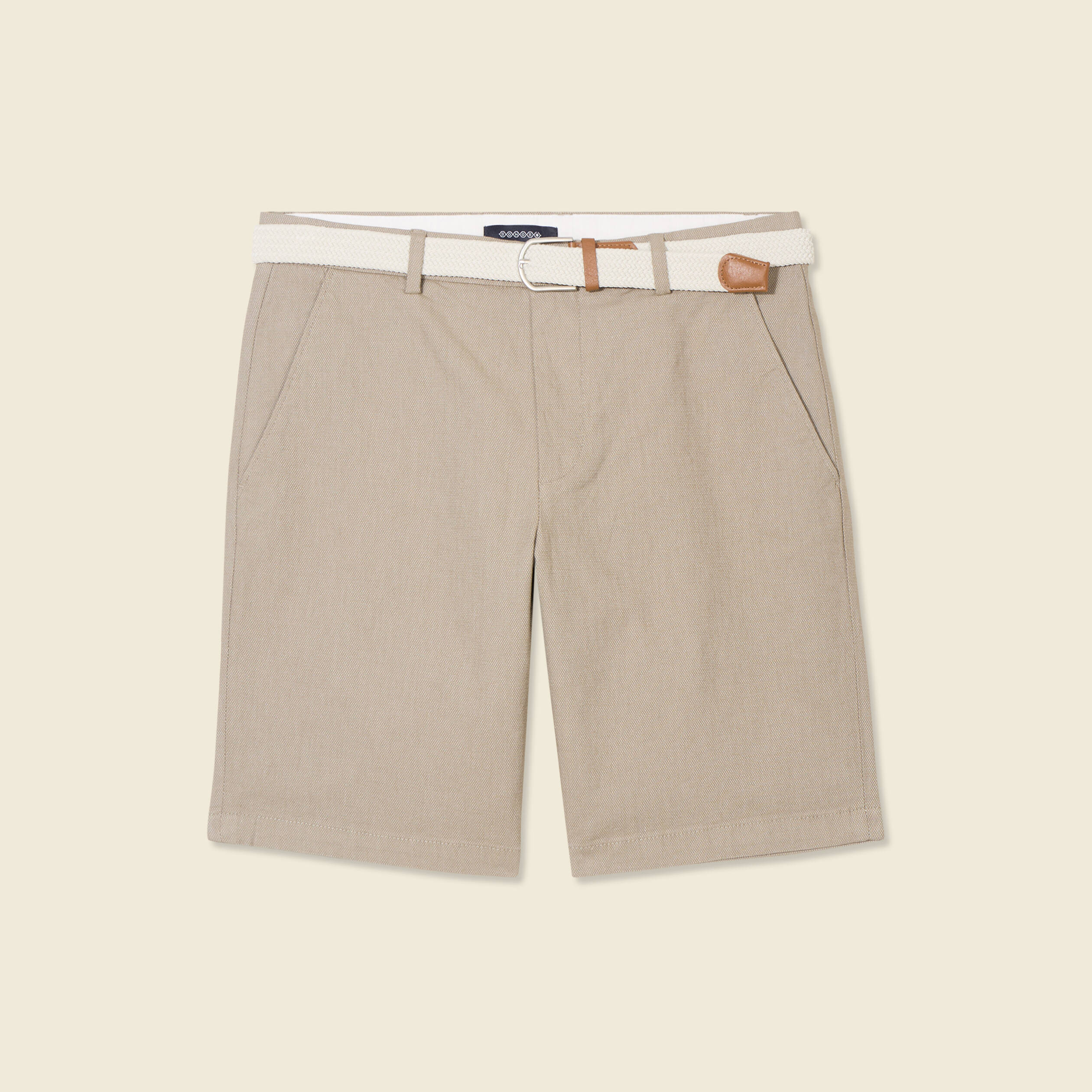 bermuda droit chino ceinture sable homme Bermuda droit chino ceinture sable homme