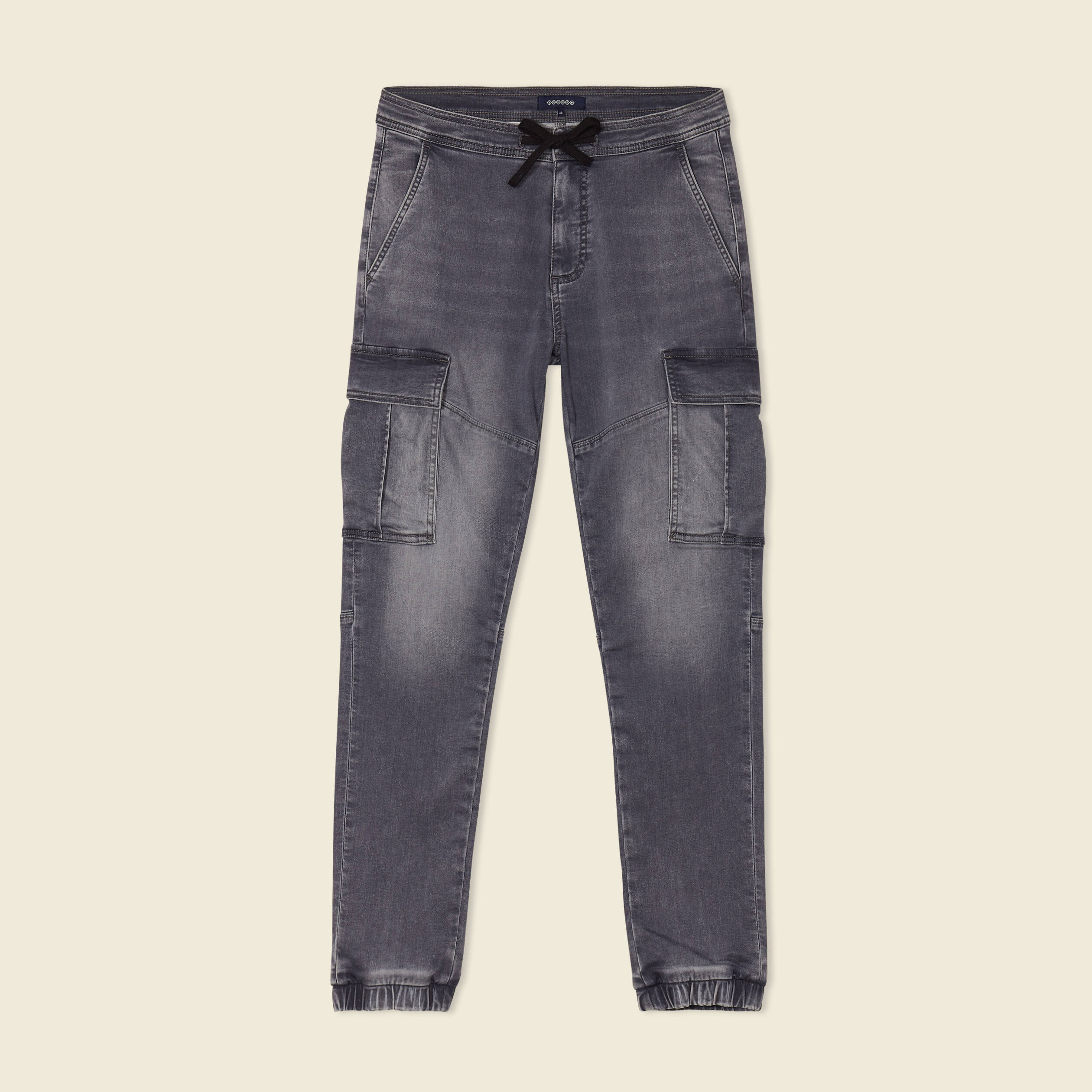 jeans battle a coulisse denim gris homme Jeans battle à coulisse denim gris homme