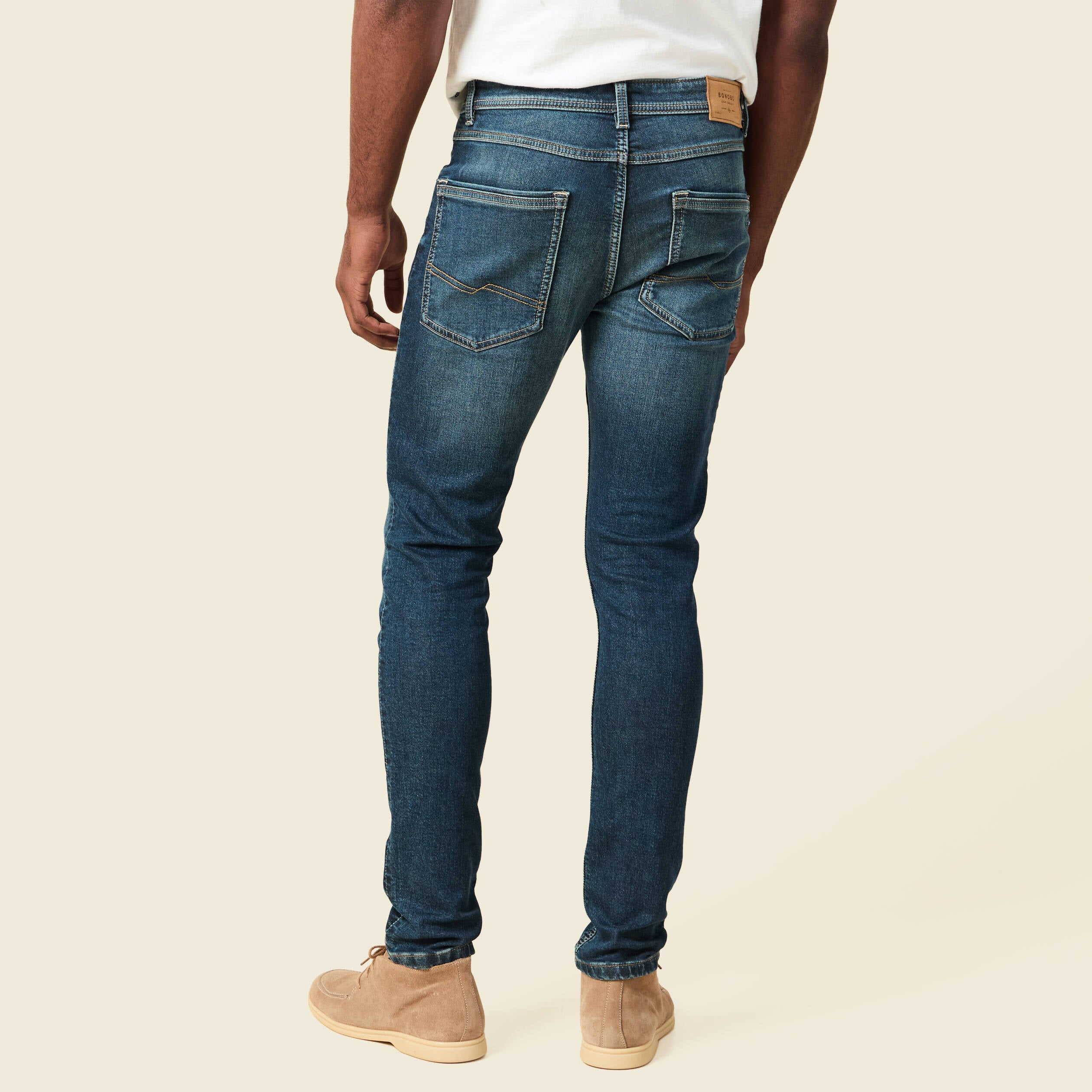 Jeans homme slim effet used denim brut homme