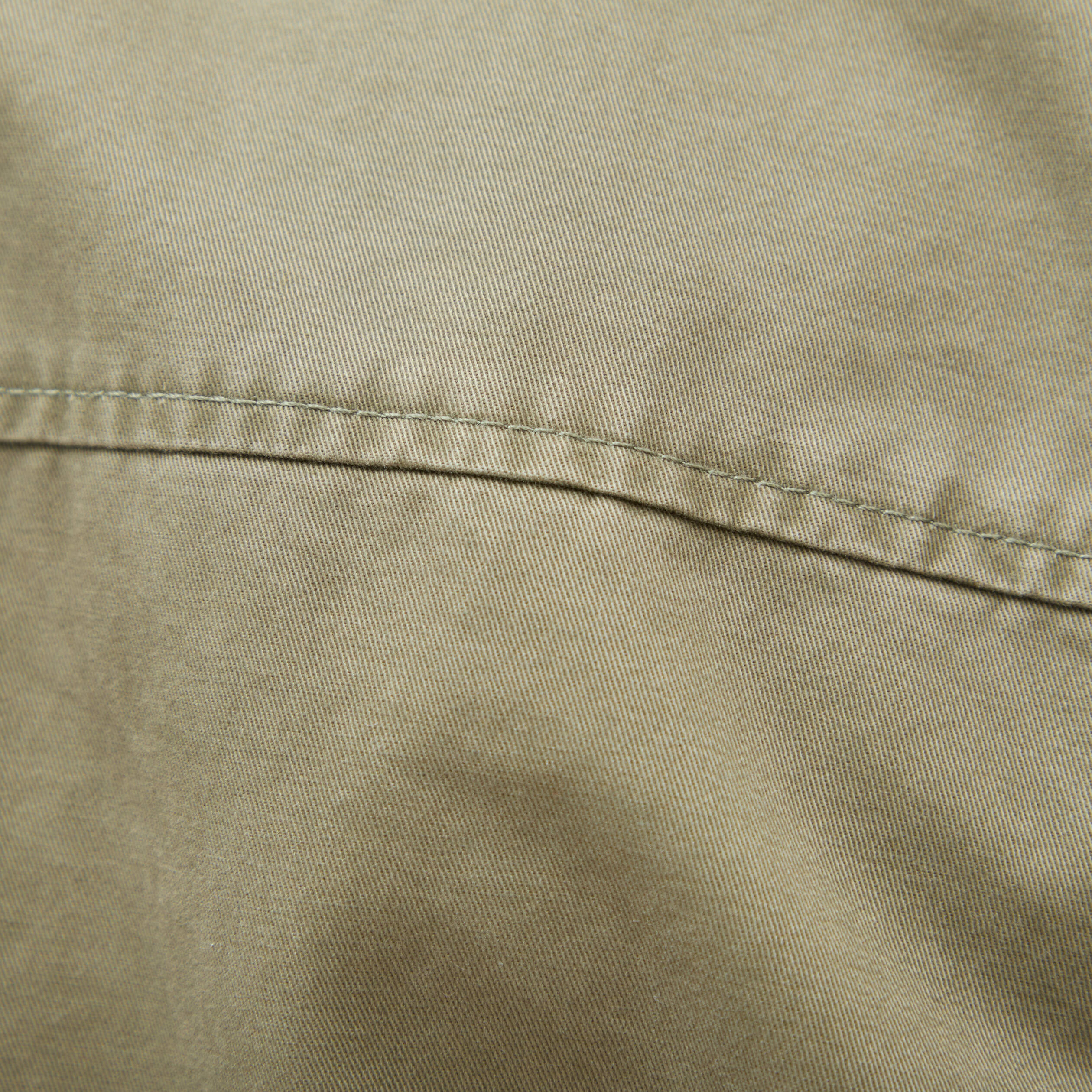 Blouson manches longues doubl&eacute; en coton vert kaki homme