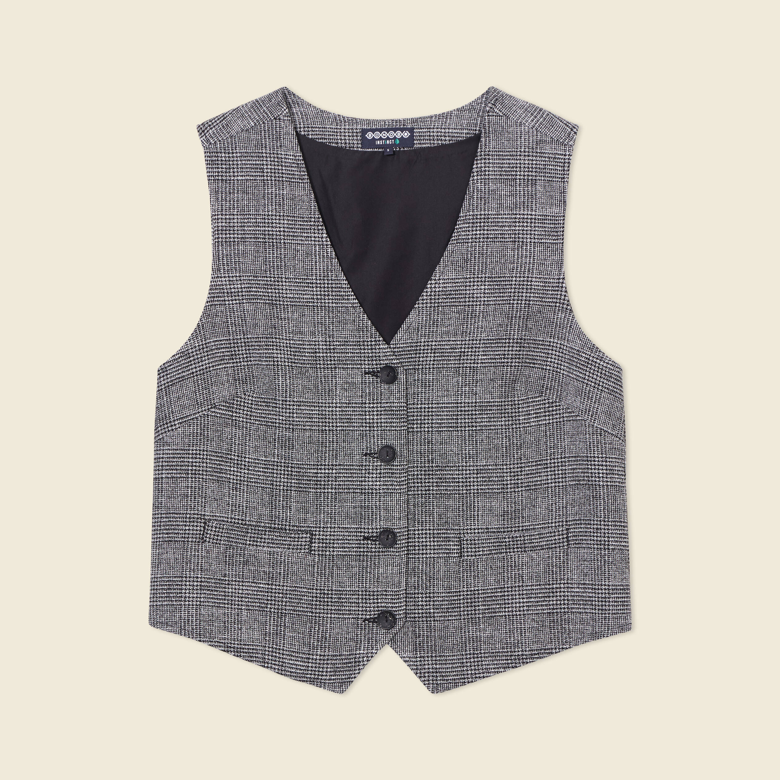 Gilet ajust&eacute; sans manches doubl&eacute; noir femme