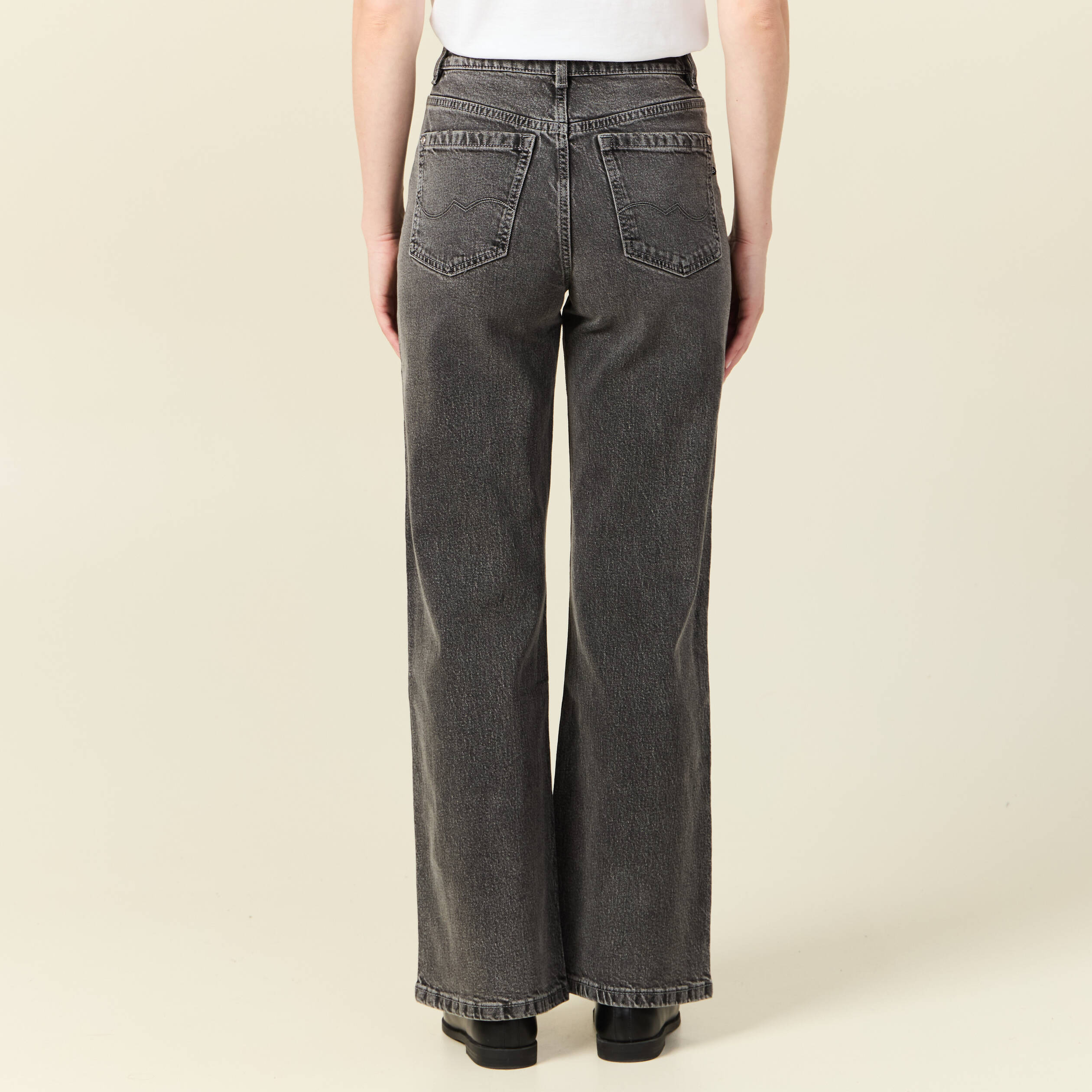 jeans large eco responsable denim snow gris femme Jeans large éco-responsable denim snow gris femme