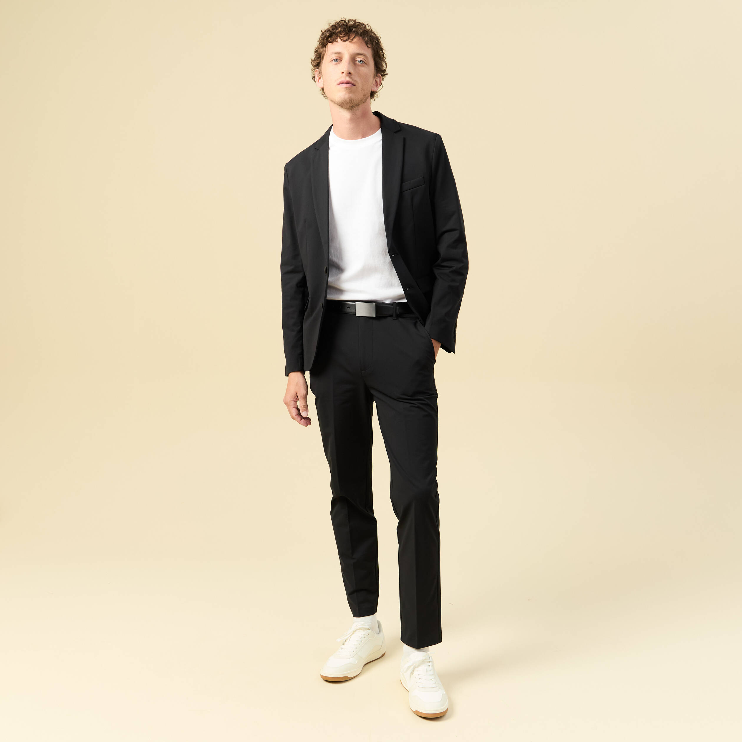 Pantalon chino stretch noir homme
