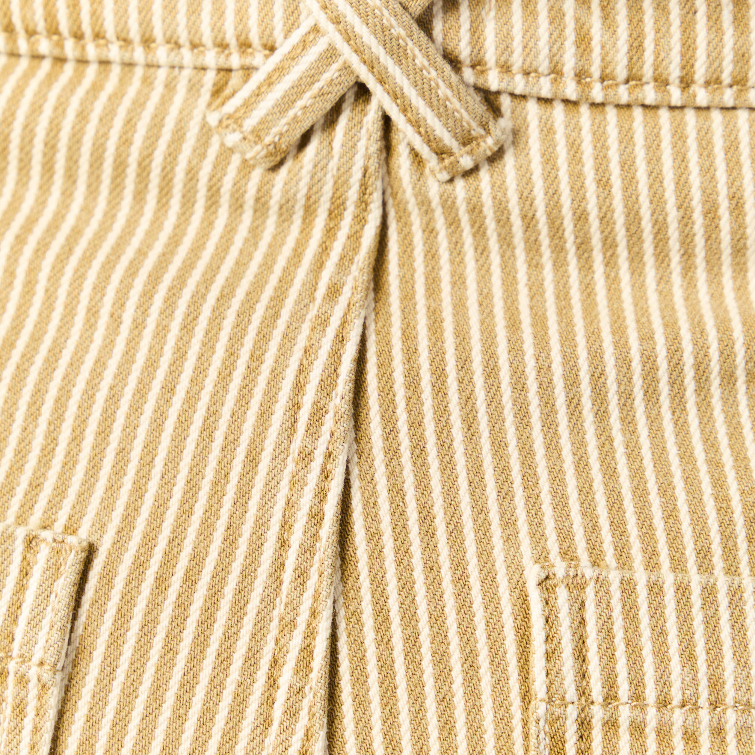 Jeans large ray&eacute; taille haute 7/8&egrave;me beige femme