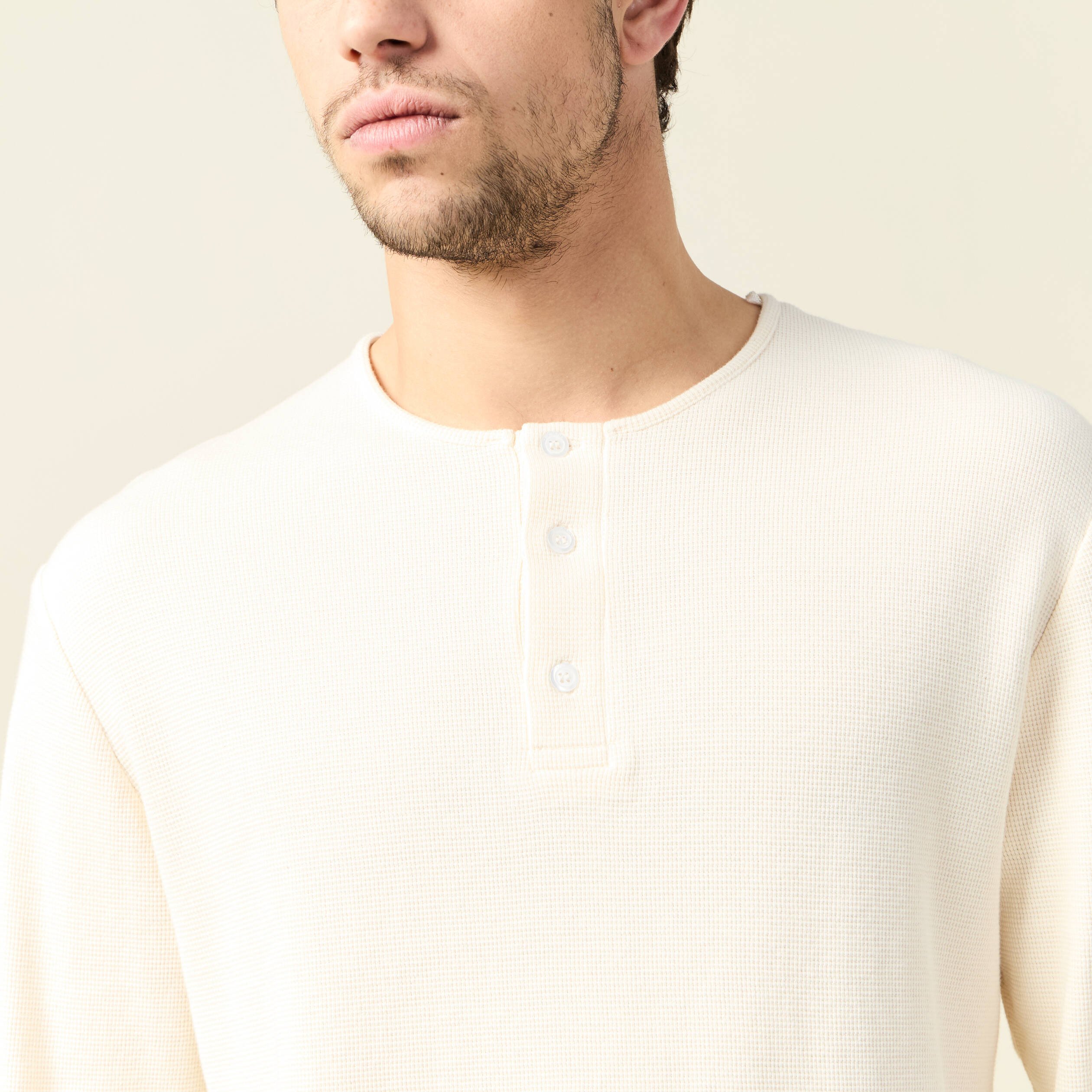 t shirt manches longues ecru homme T-shirt manches longues ecru homme