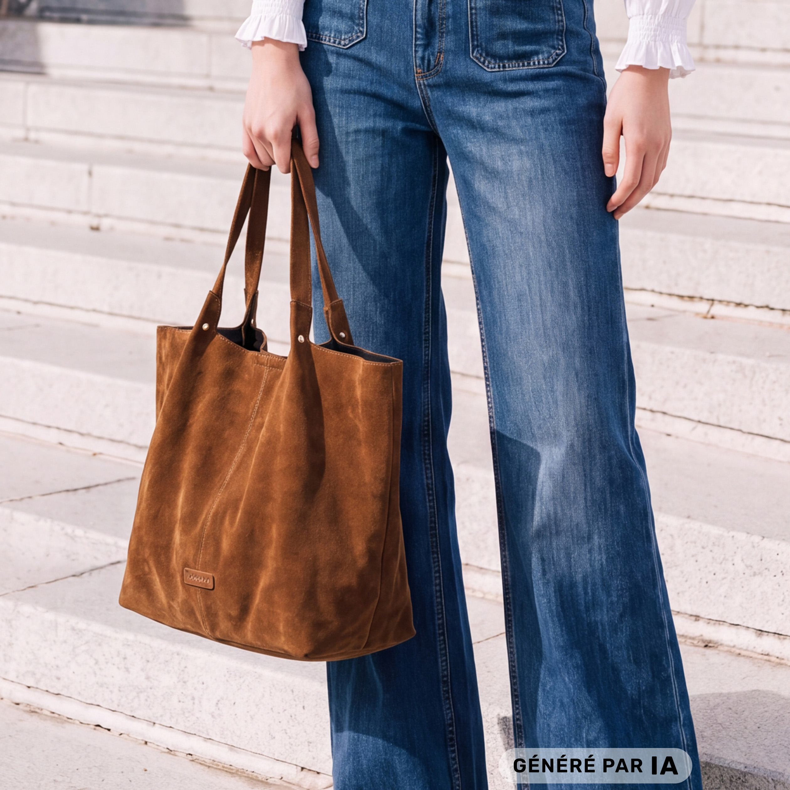 Sac cabas marron femme