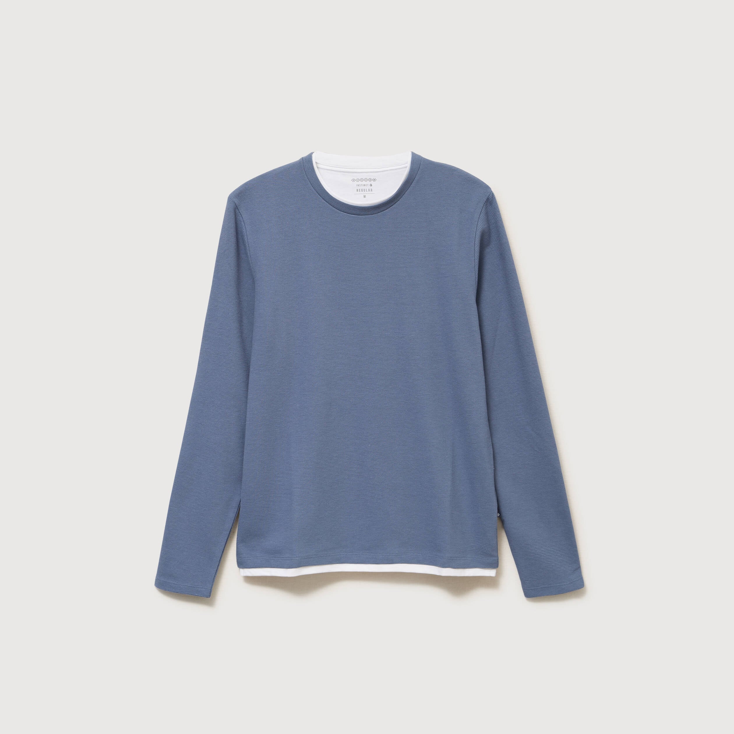 T-shirt manches longues bleu fonc&eacute; homme
