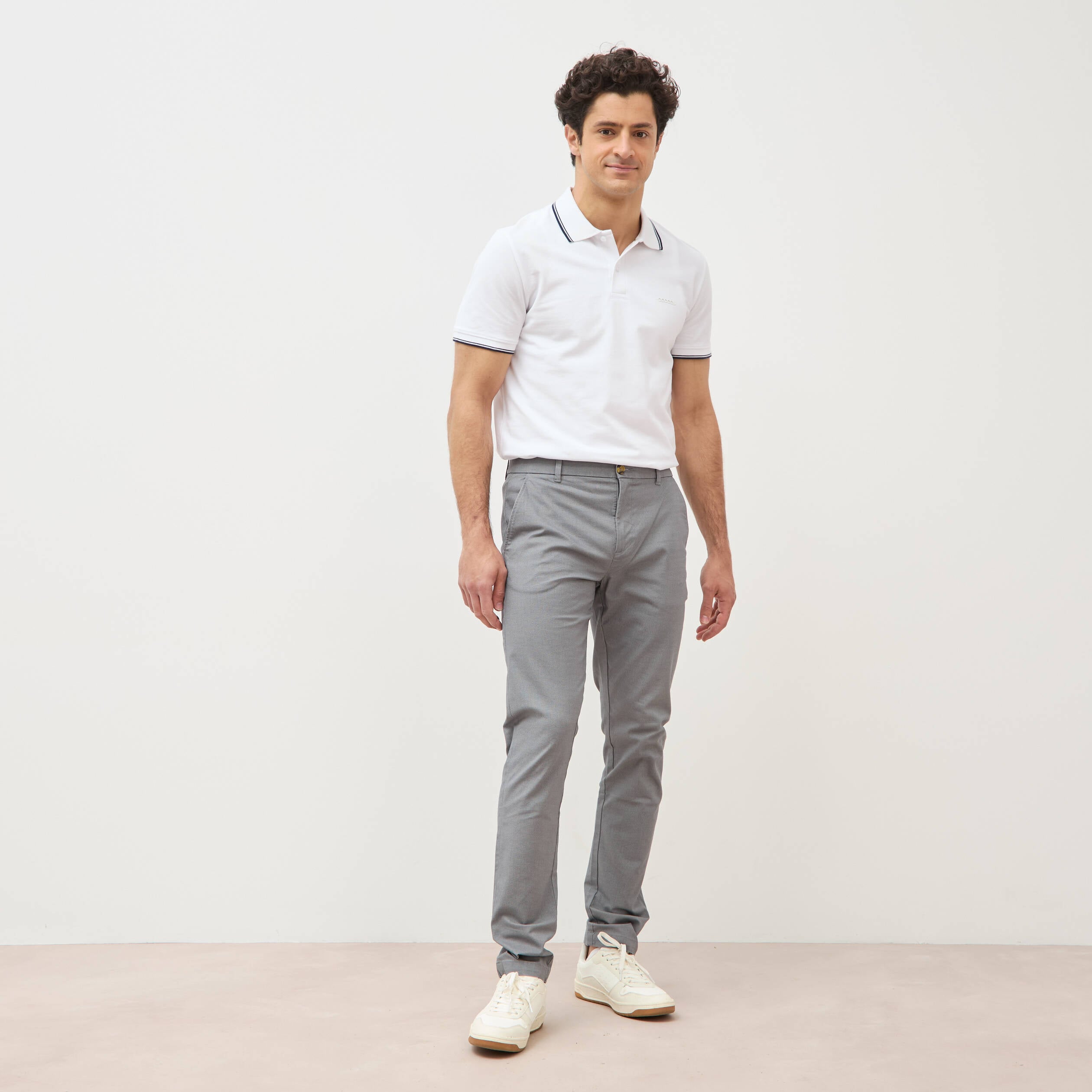 Pantalon chino longueur 32 gris homme