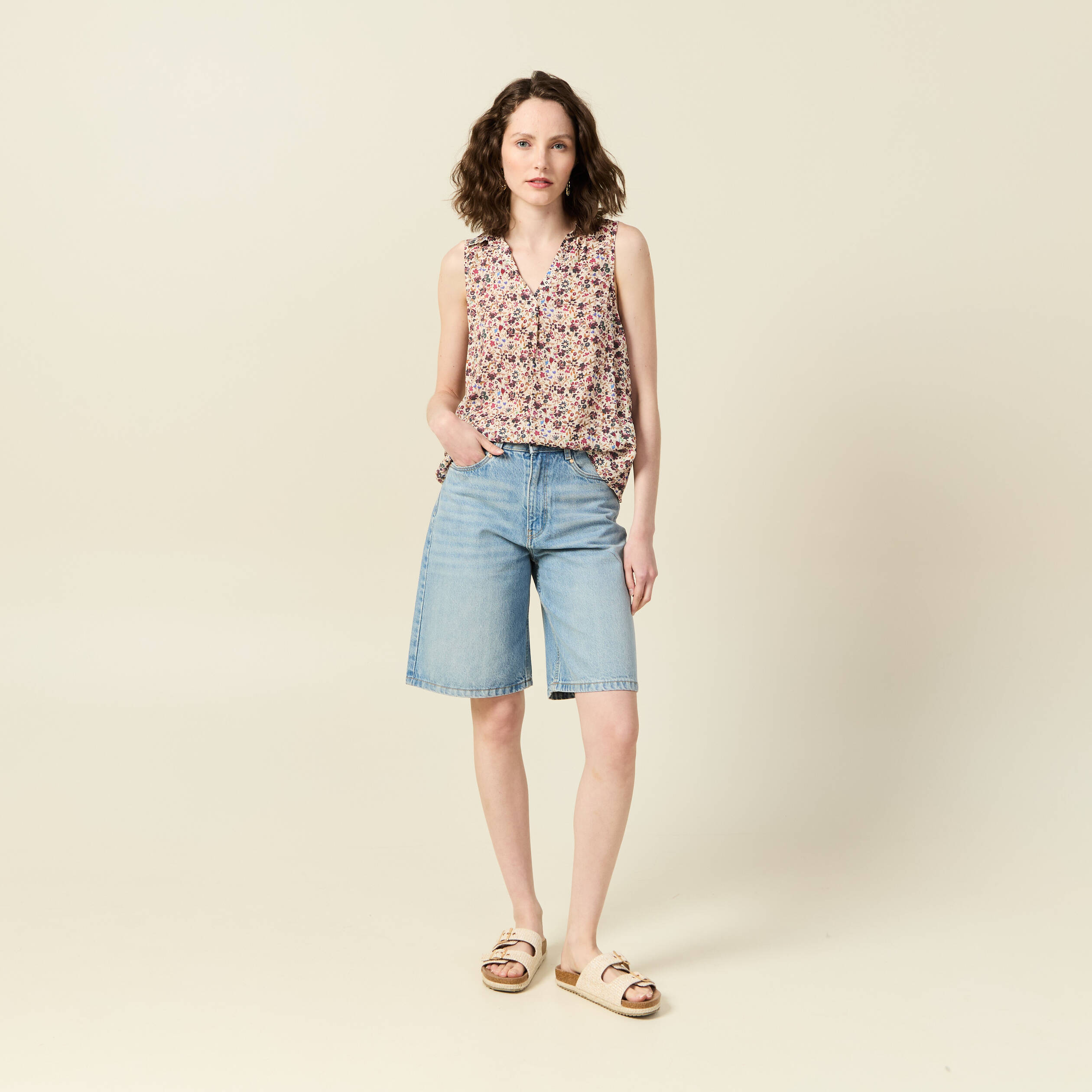 blouse sans manches creme femme Blouse sans manches creme femme