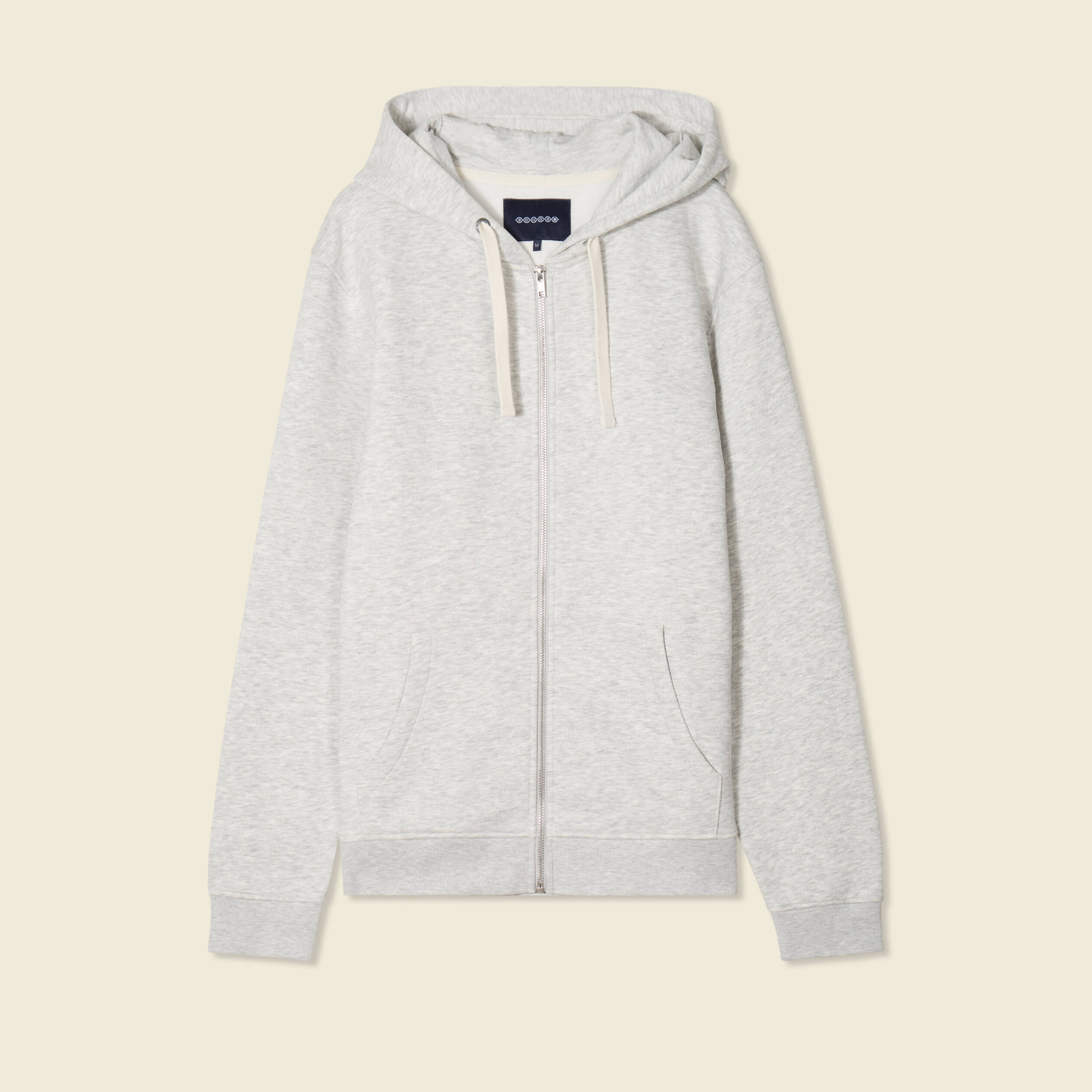 Sweat &agrave; capuche manches longues gris homme