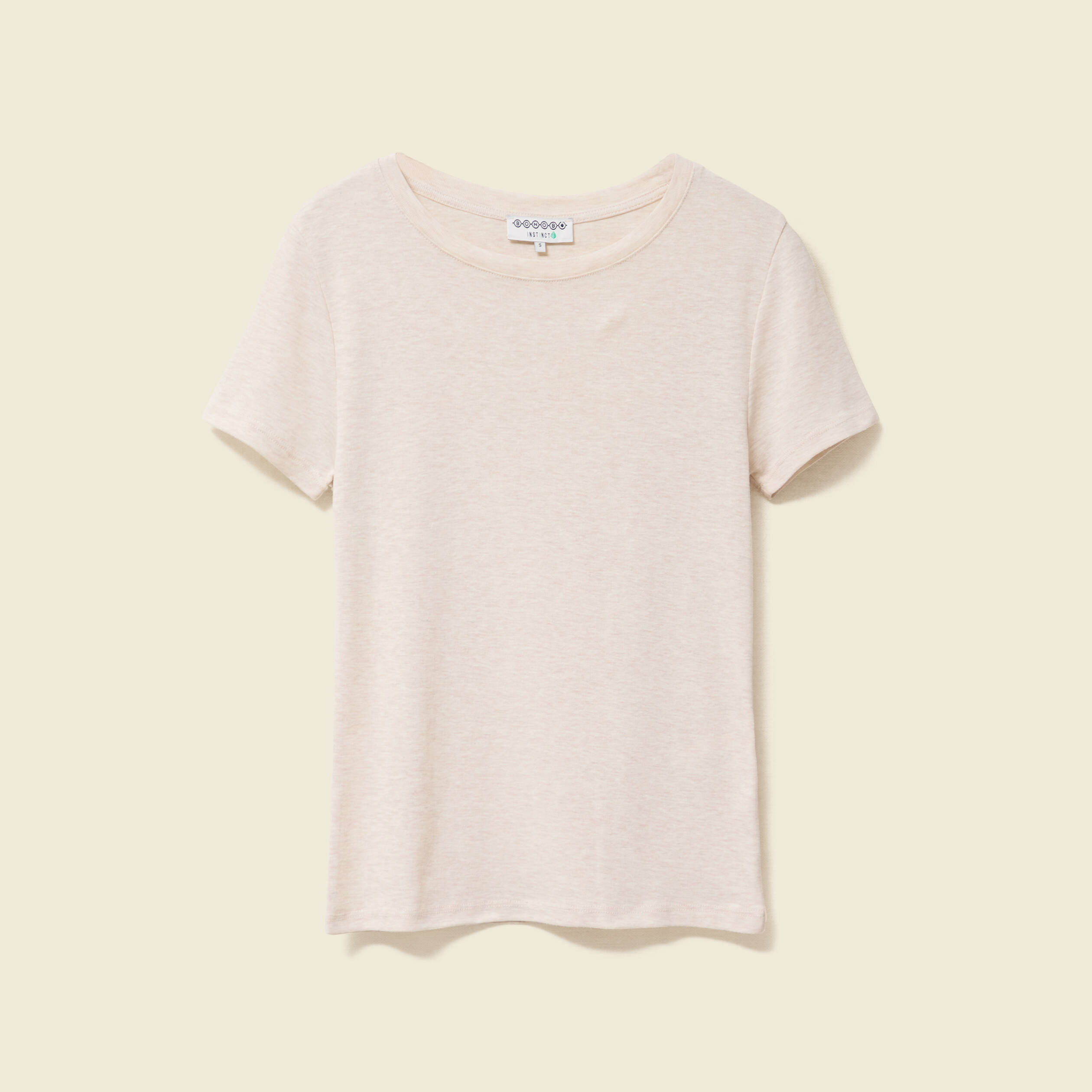 short cintre manches courtes col rond beige femme Short cintré manches courtes col rond beige femme