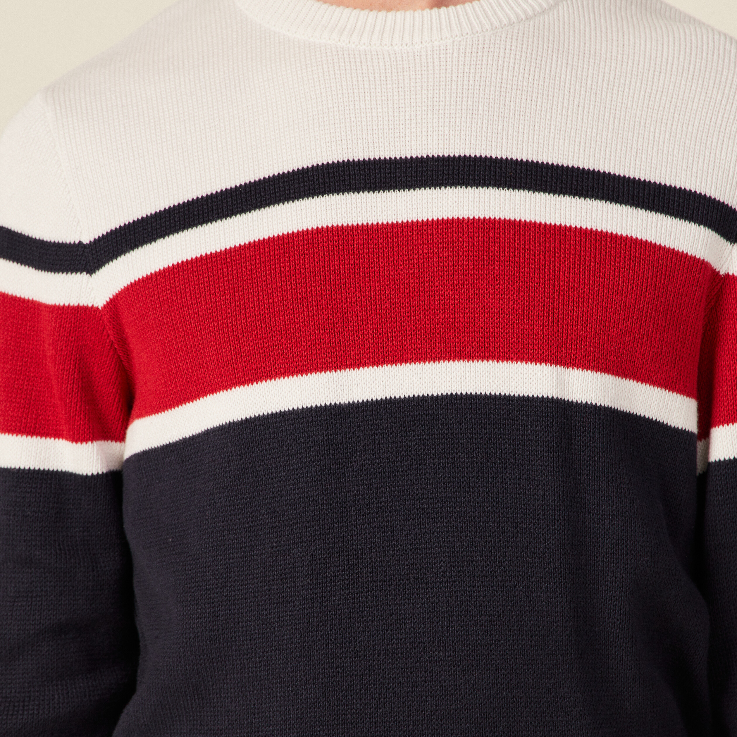 Pull manches longues bleu marine homme