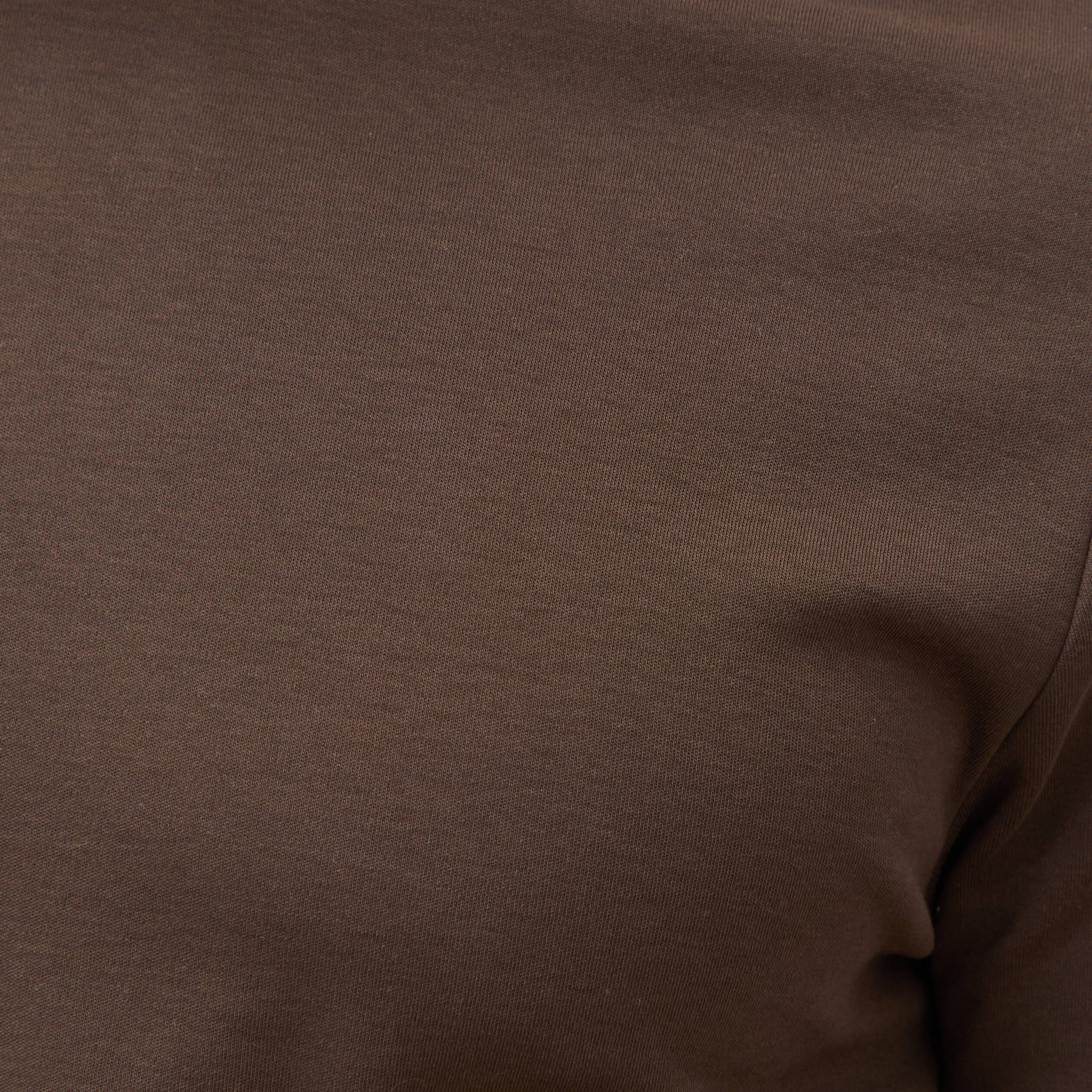 T-shirt droit col rond manches courtes marron homme