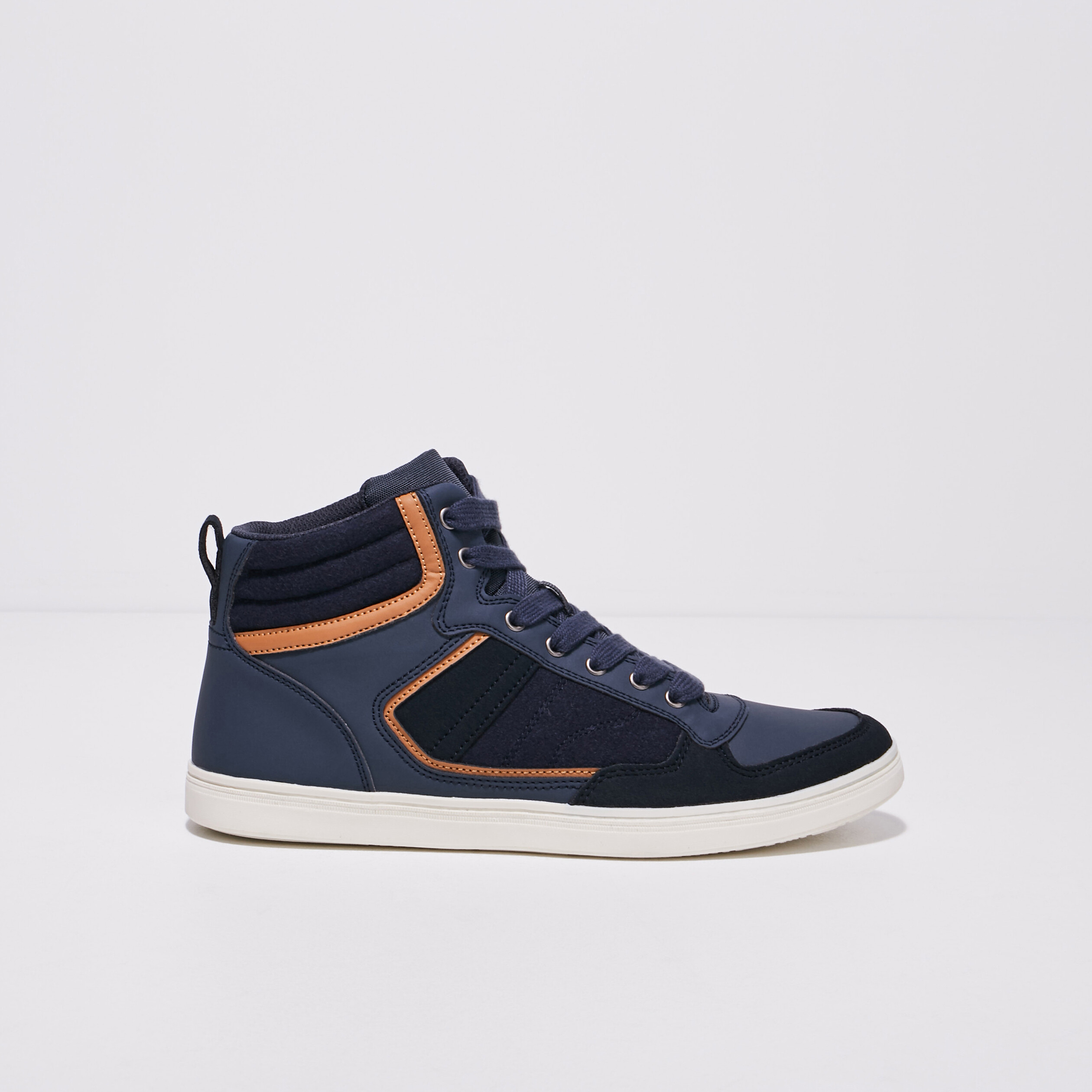 Baskets montantes plates bleu marine homme Bonobo
