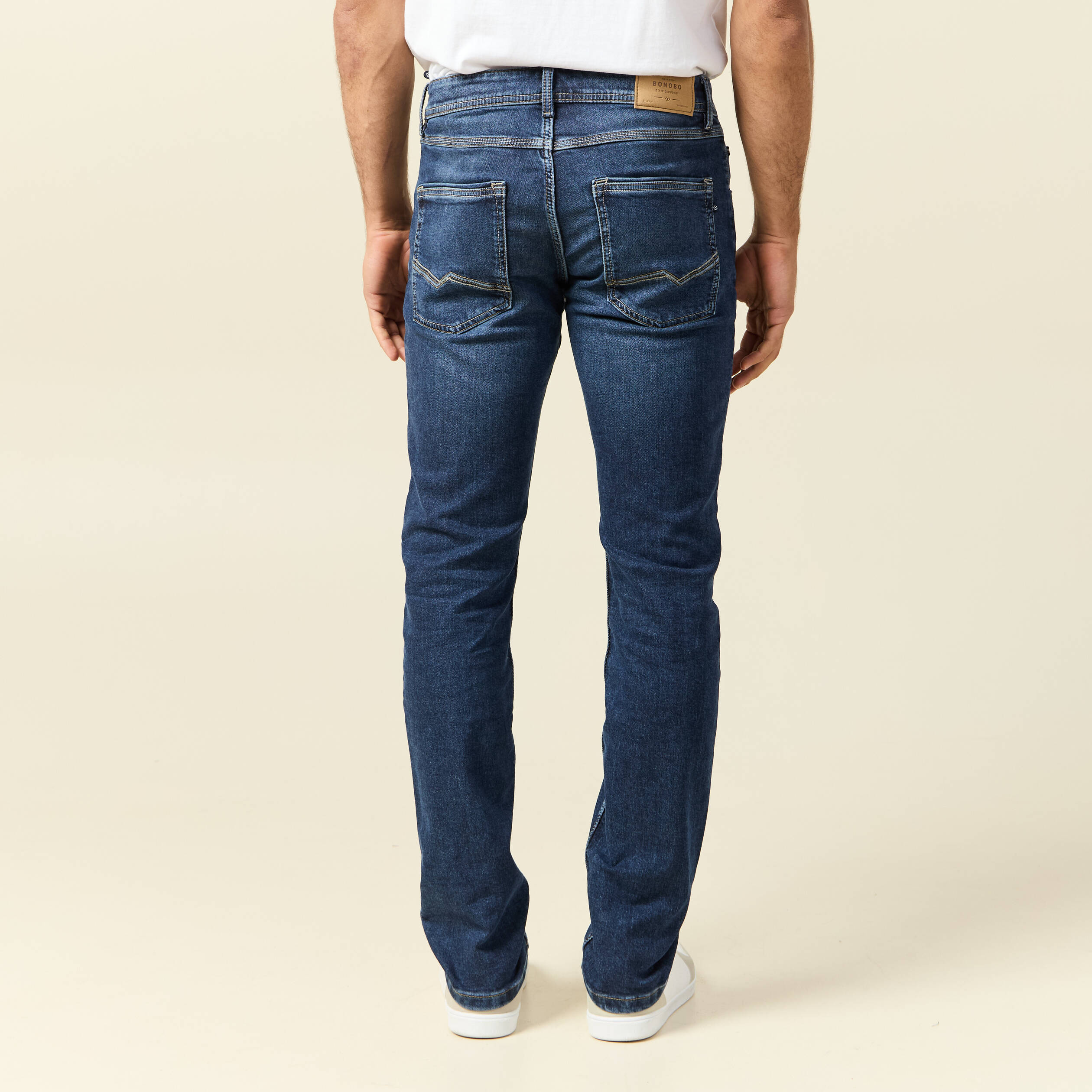 Jean Homme Lee Brooklyn Straight - Coupe Droite - Taille Moyenne - Délavage Stonewash