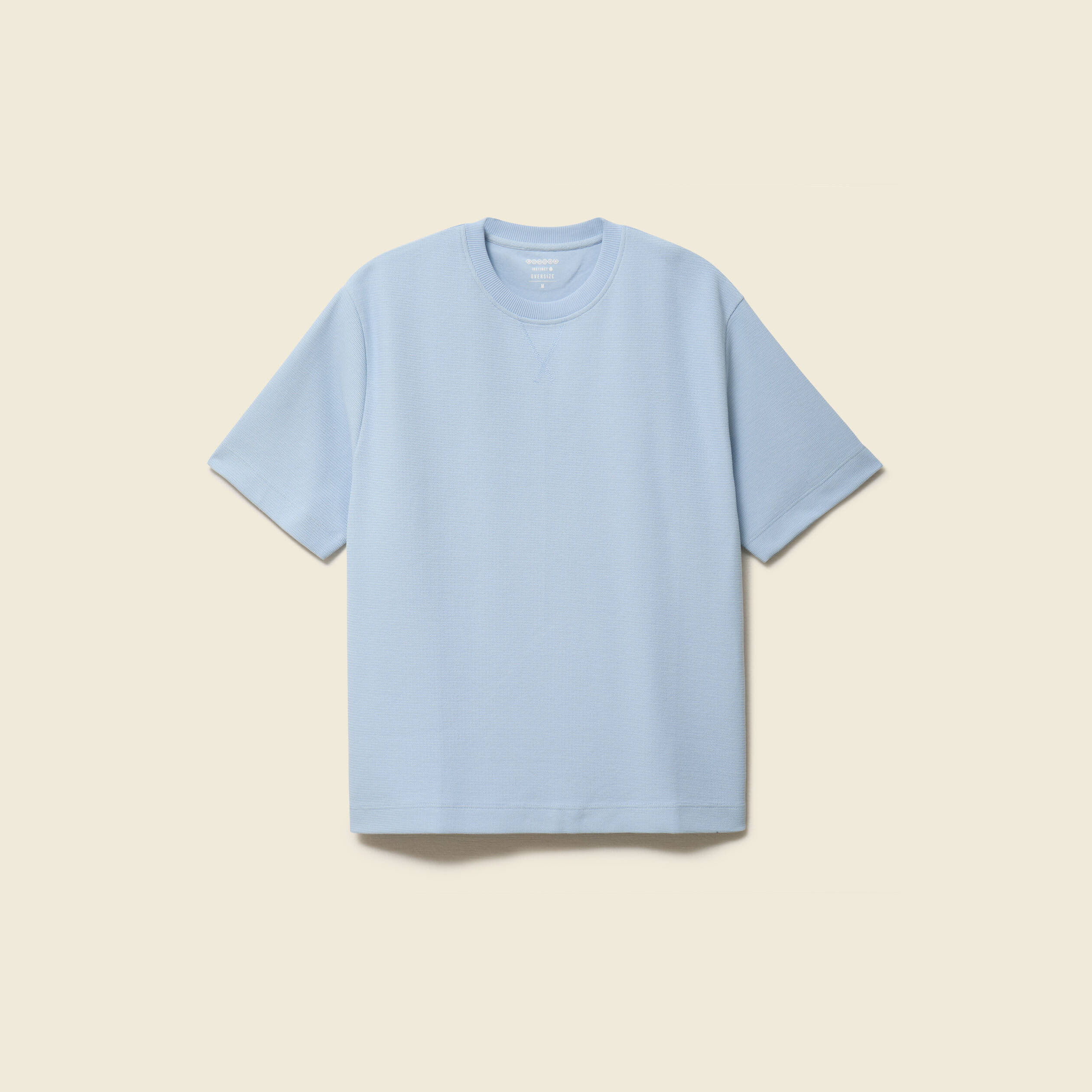 T-shirt ample col rond manches courtes bleu ciel homme