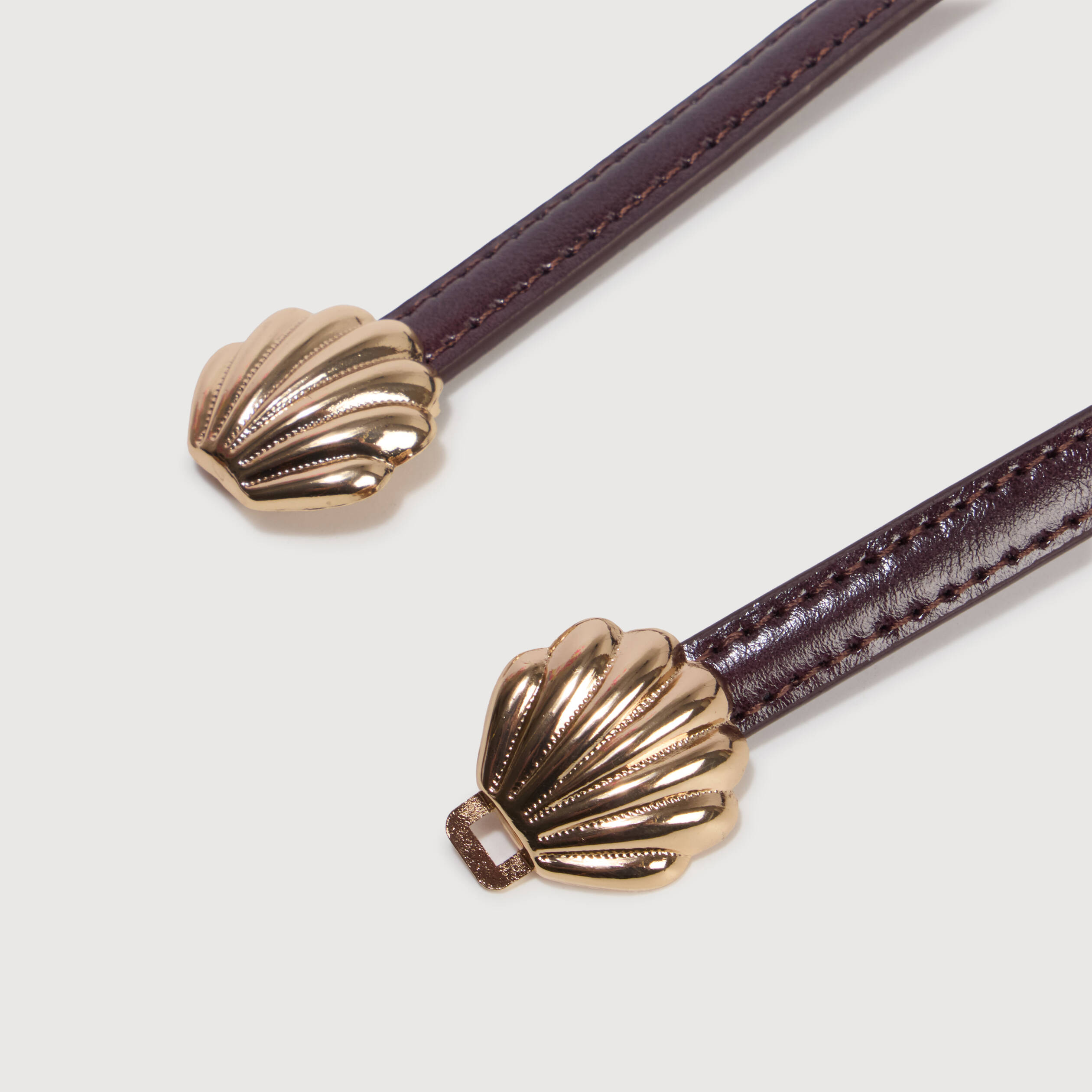 Ceinture fine marron femme