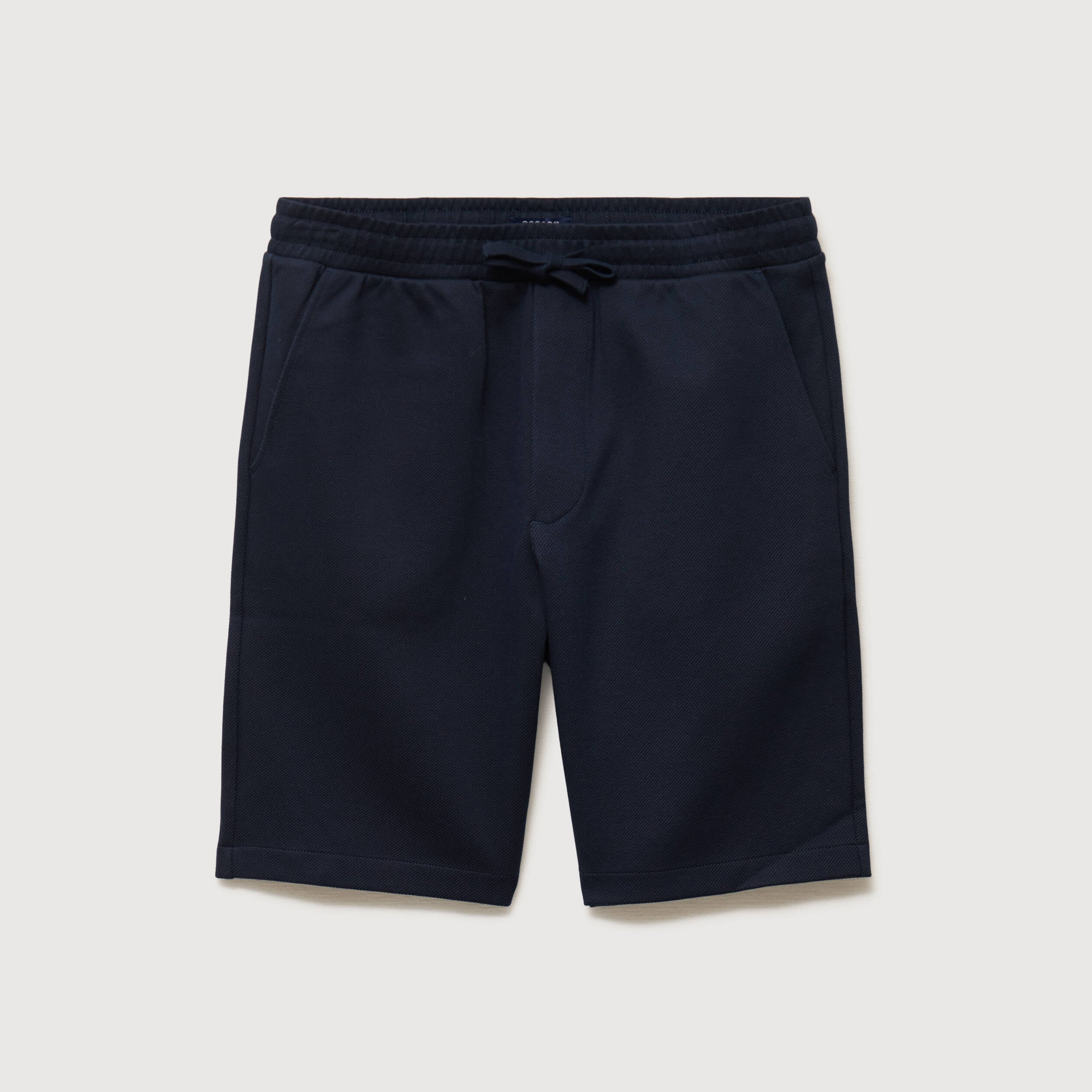 Bermuda droit &eacute;lastiqu&eacute; bleu marine homme