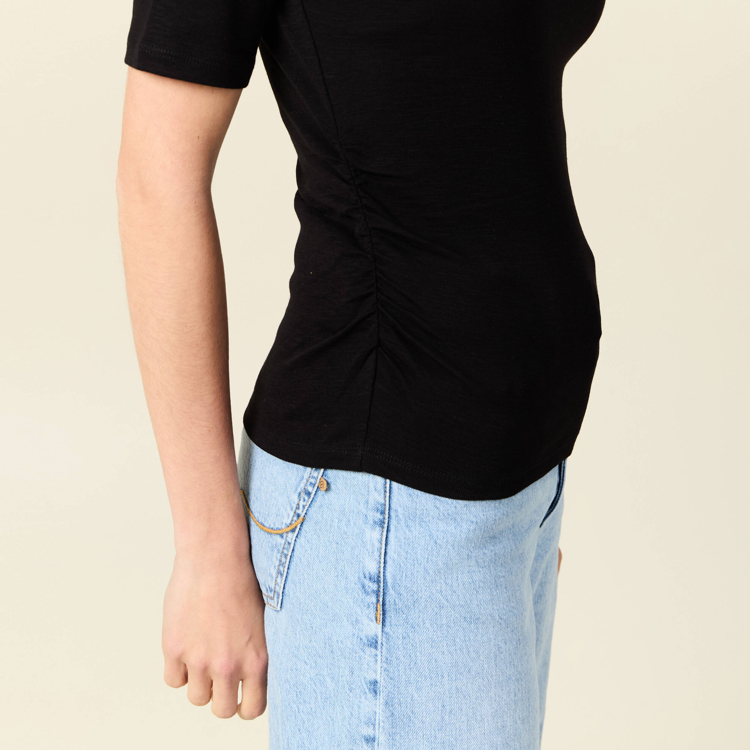 t shirt manches courtes noir femme T-shirt manches courtes noir femme