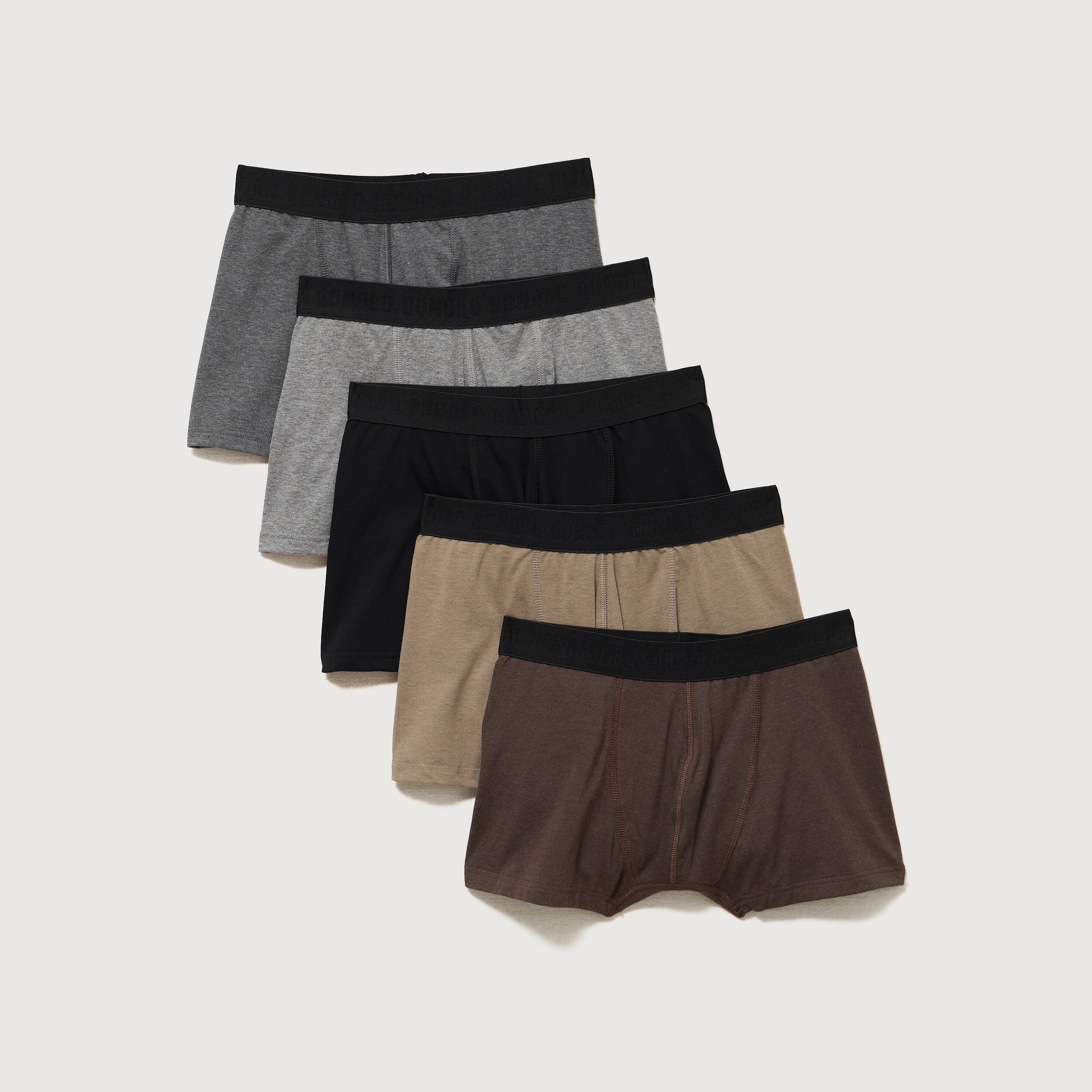 Lot de 5 boxers marron fonc&eacute; homme