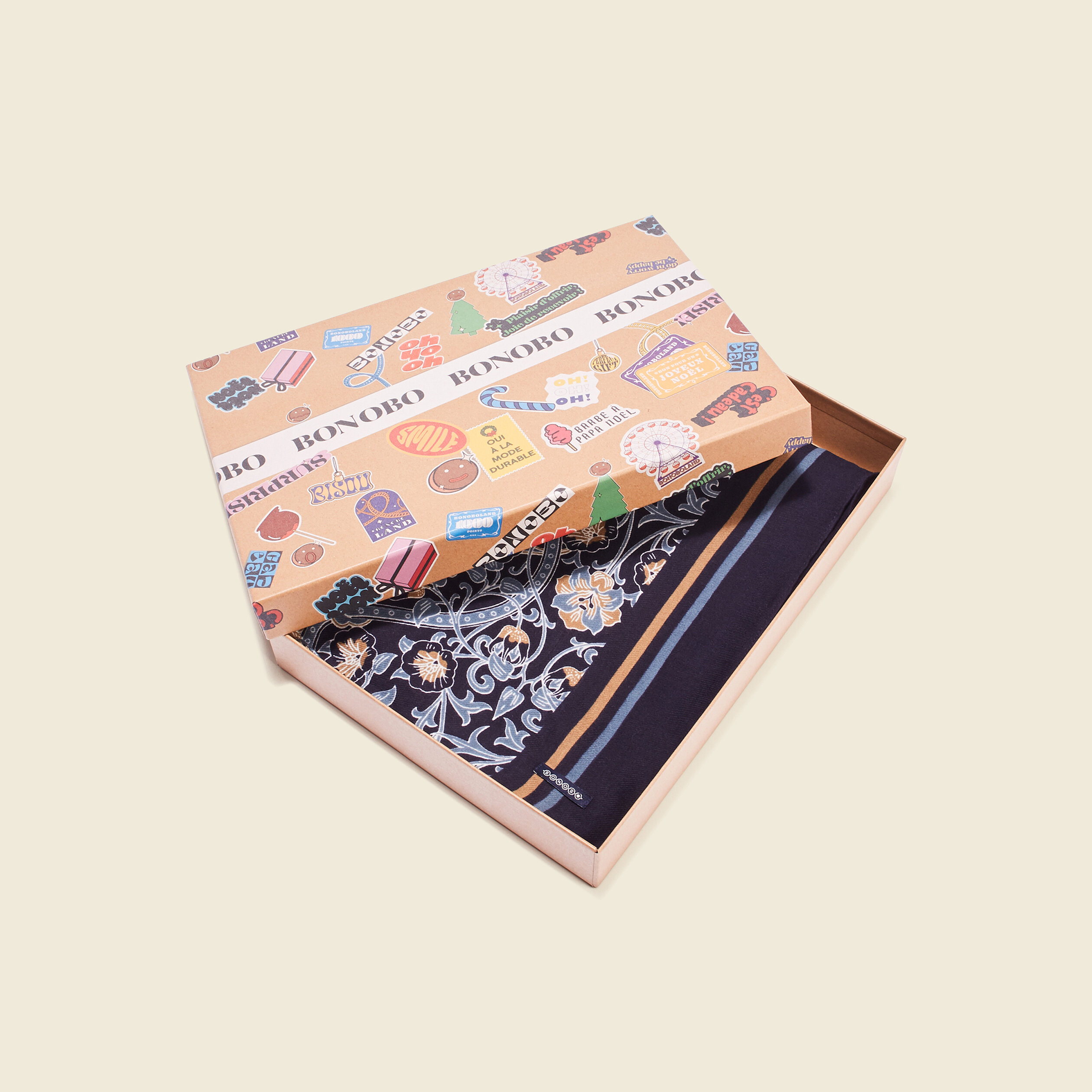 Foulard bleu marine homme