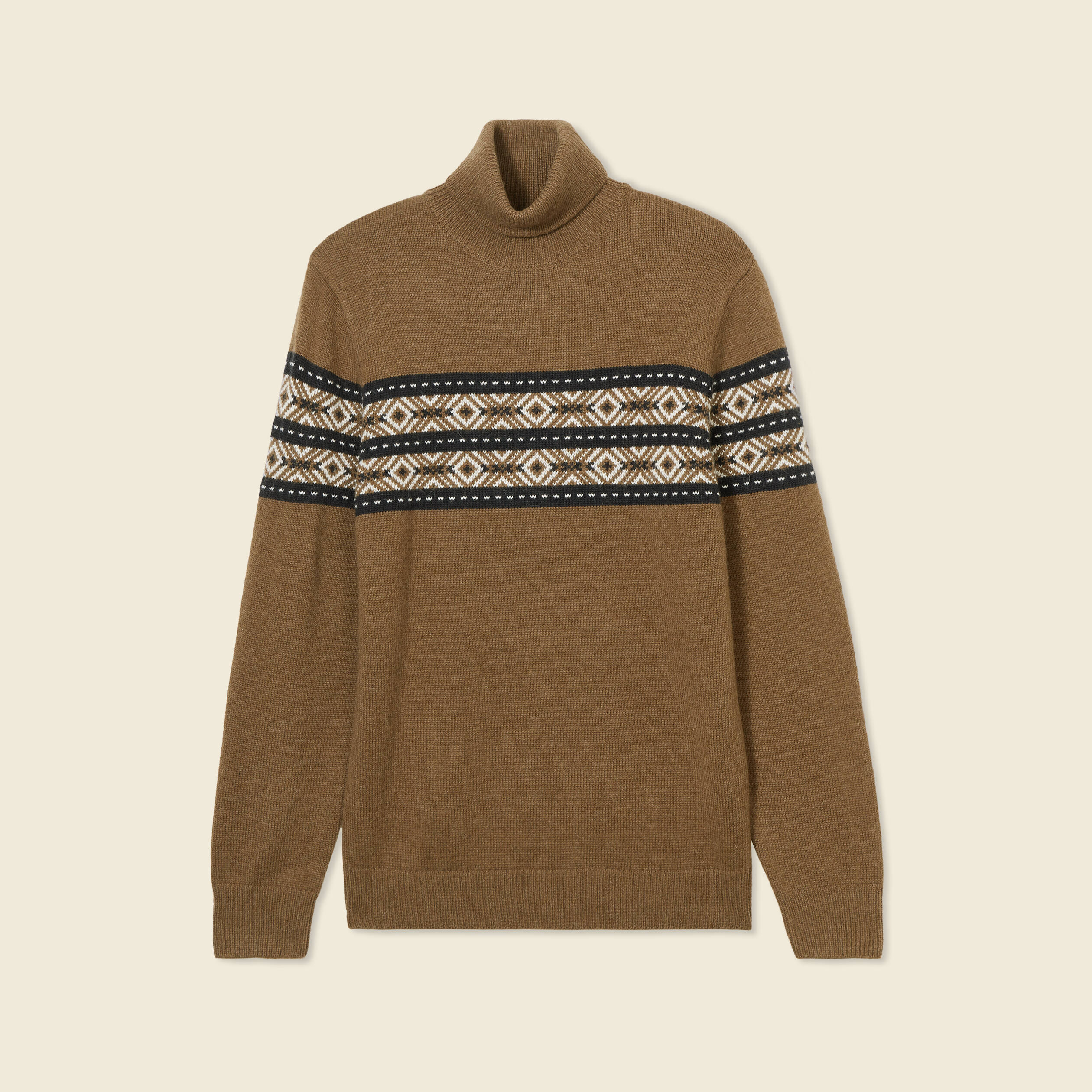 Pull Col Rond (crewneck) Dockers Homme - Couleur Beige/marron/vert - Taille M/L - Occasion Très Bon état