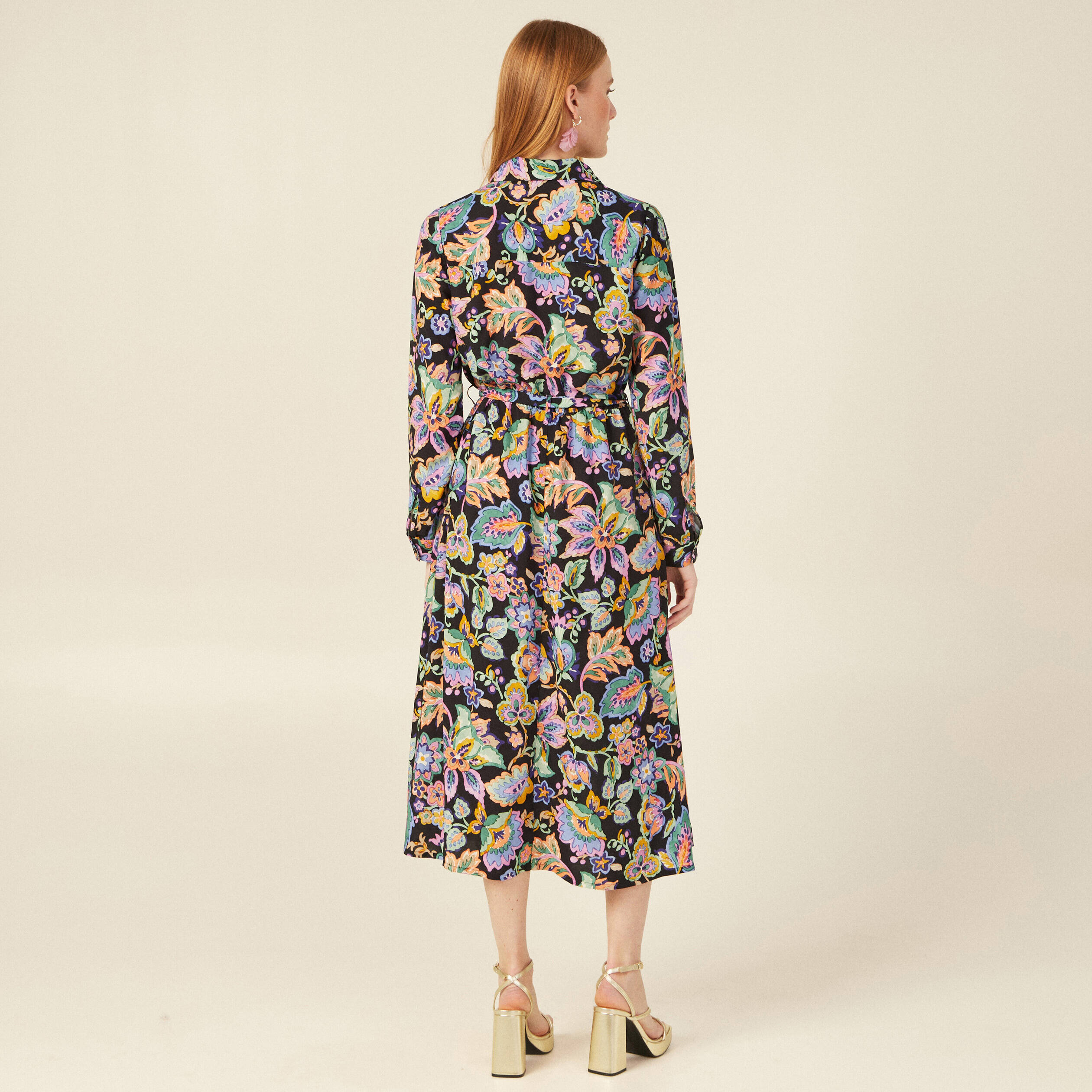 robe midi droite multicolore femme Robe midi droite multicolore femme