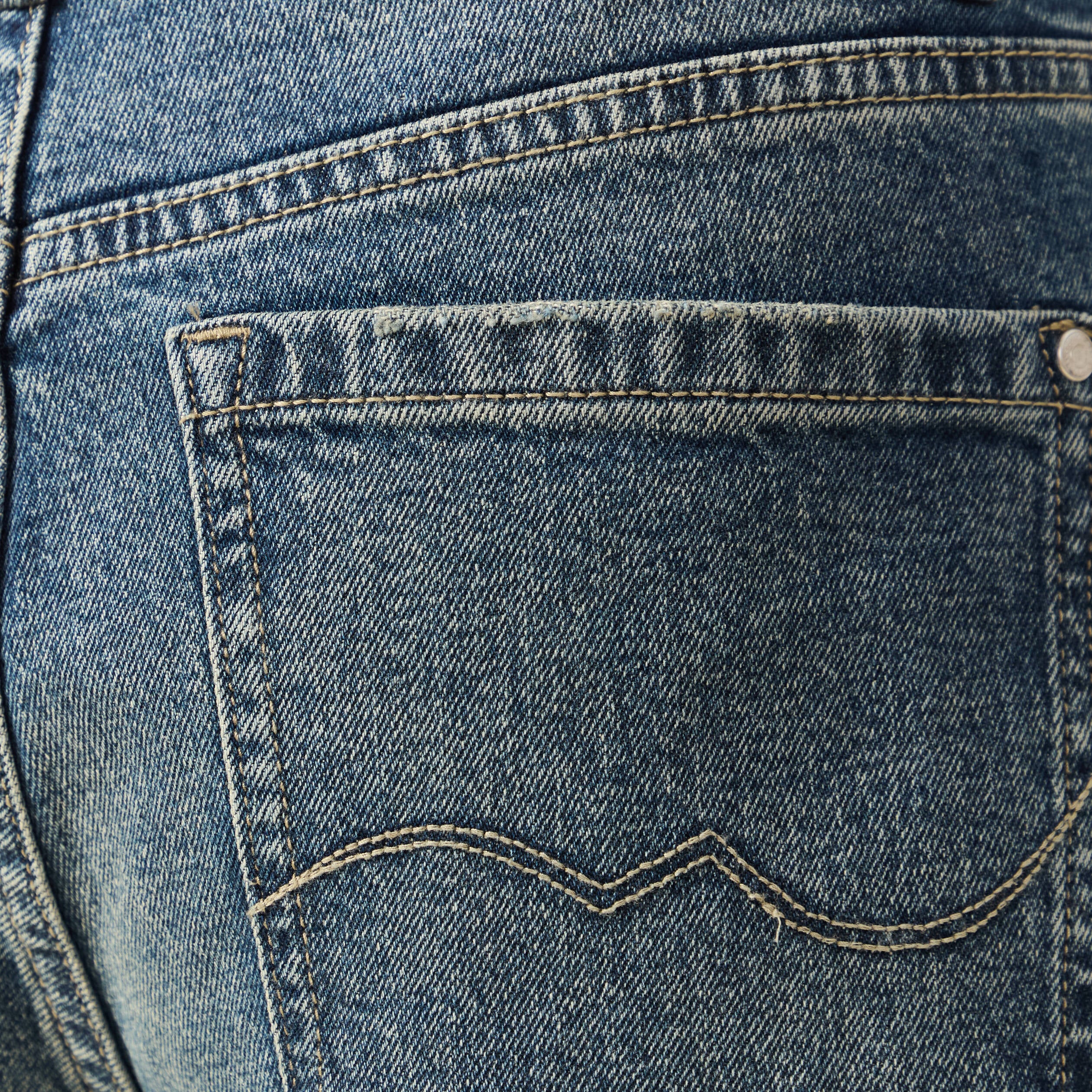 Jeans large taille haute bleu femme