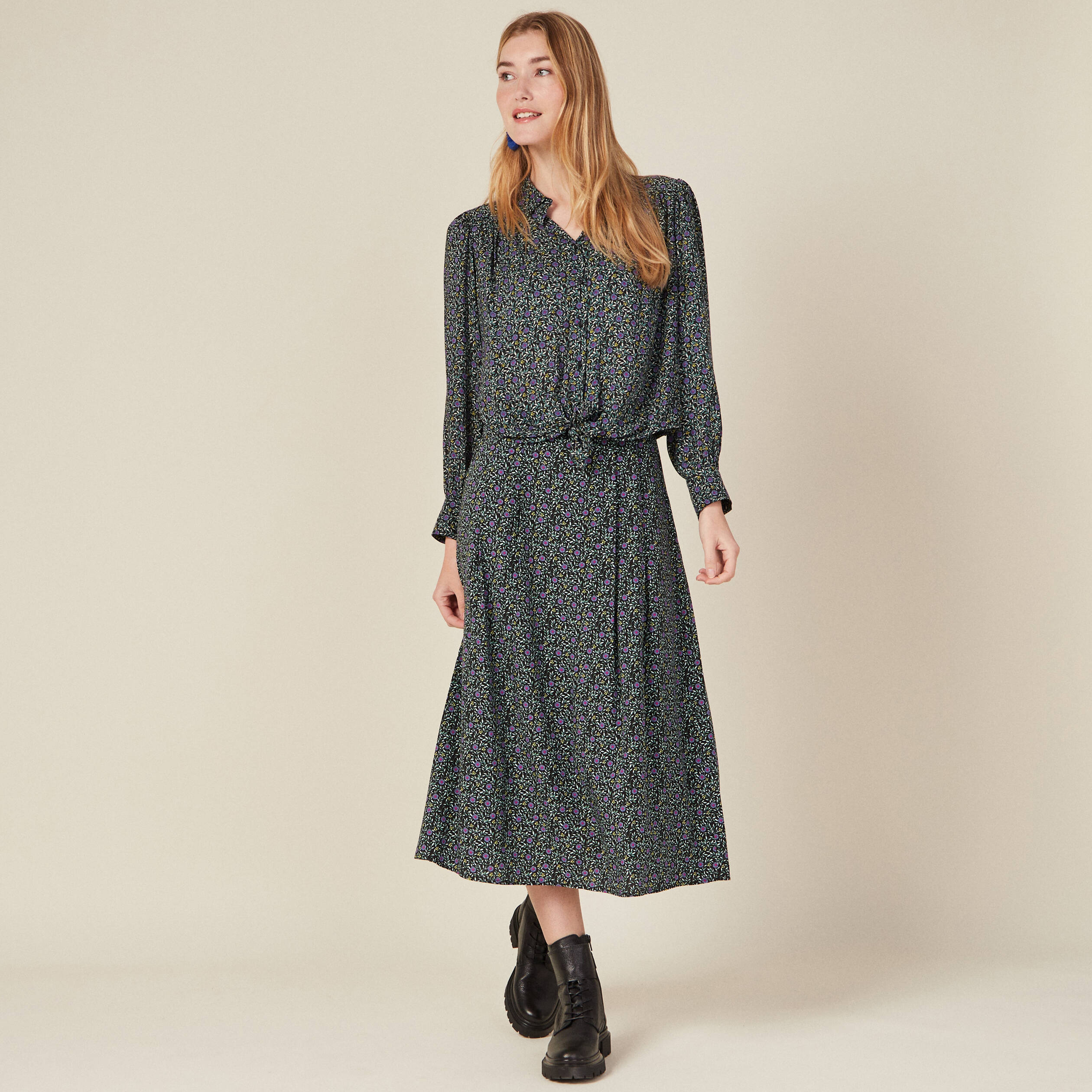 jupe longue evasee noir femme Jupe longue évasée noir femme