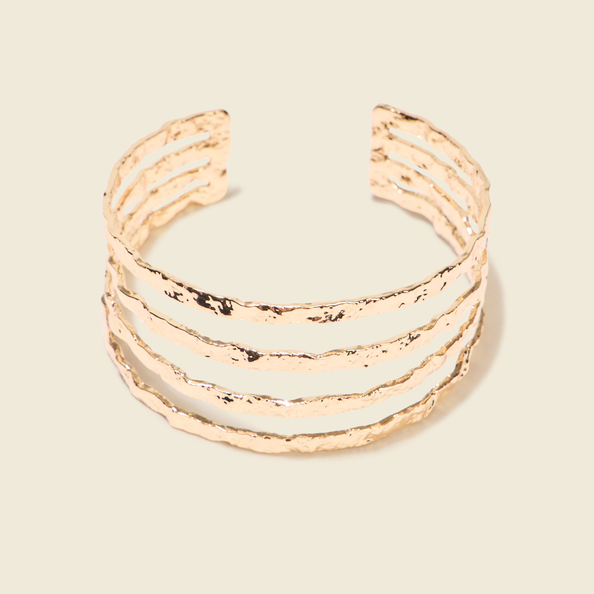 Bracelet jonc martelé couleur or femme