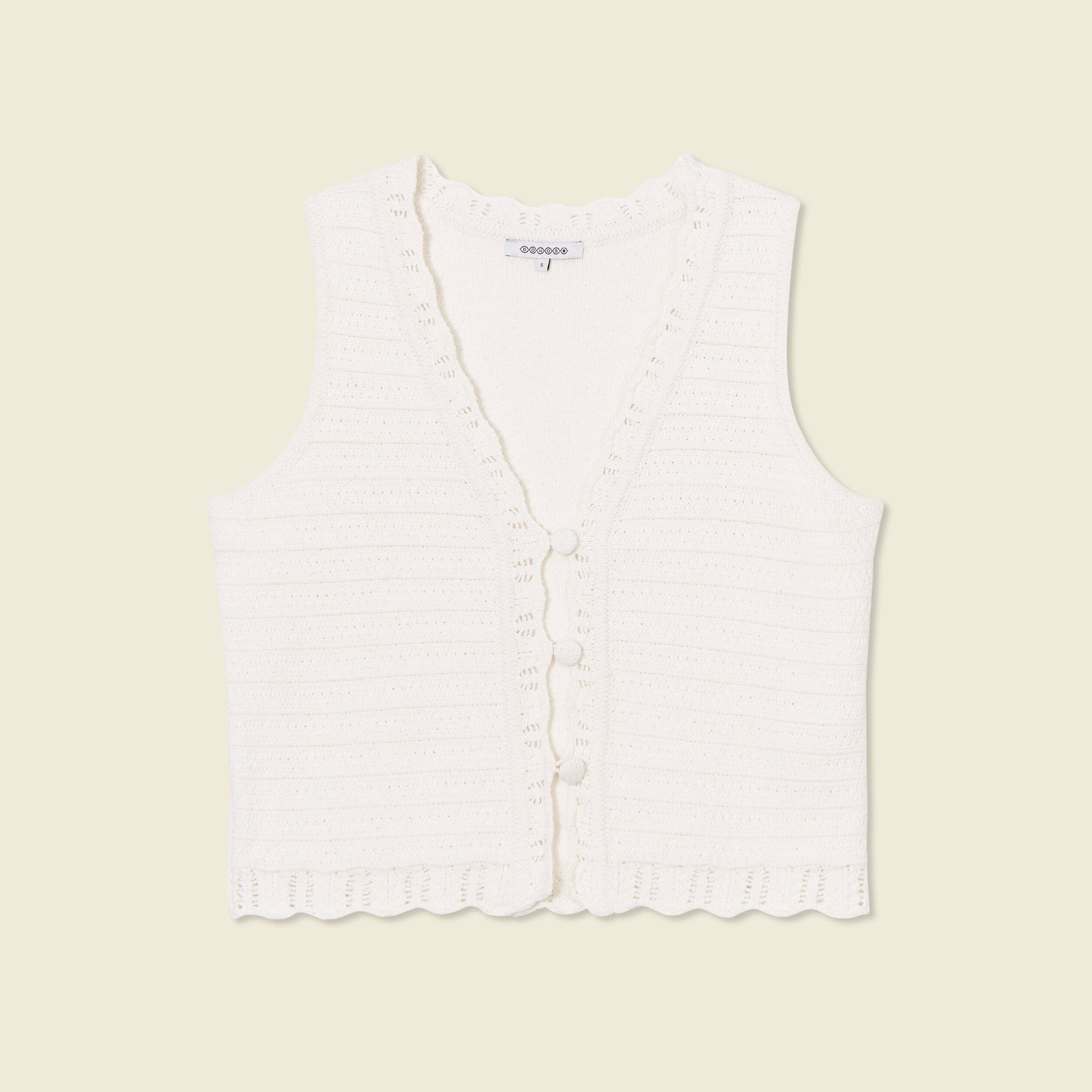 Gilet sans manches creme femme