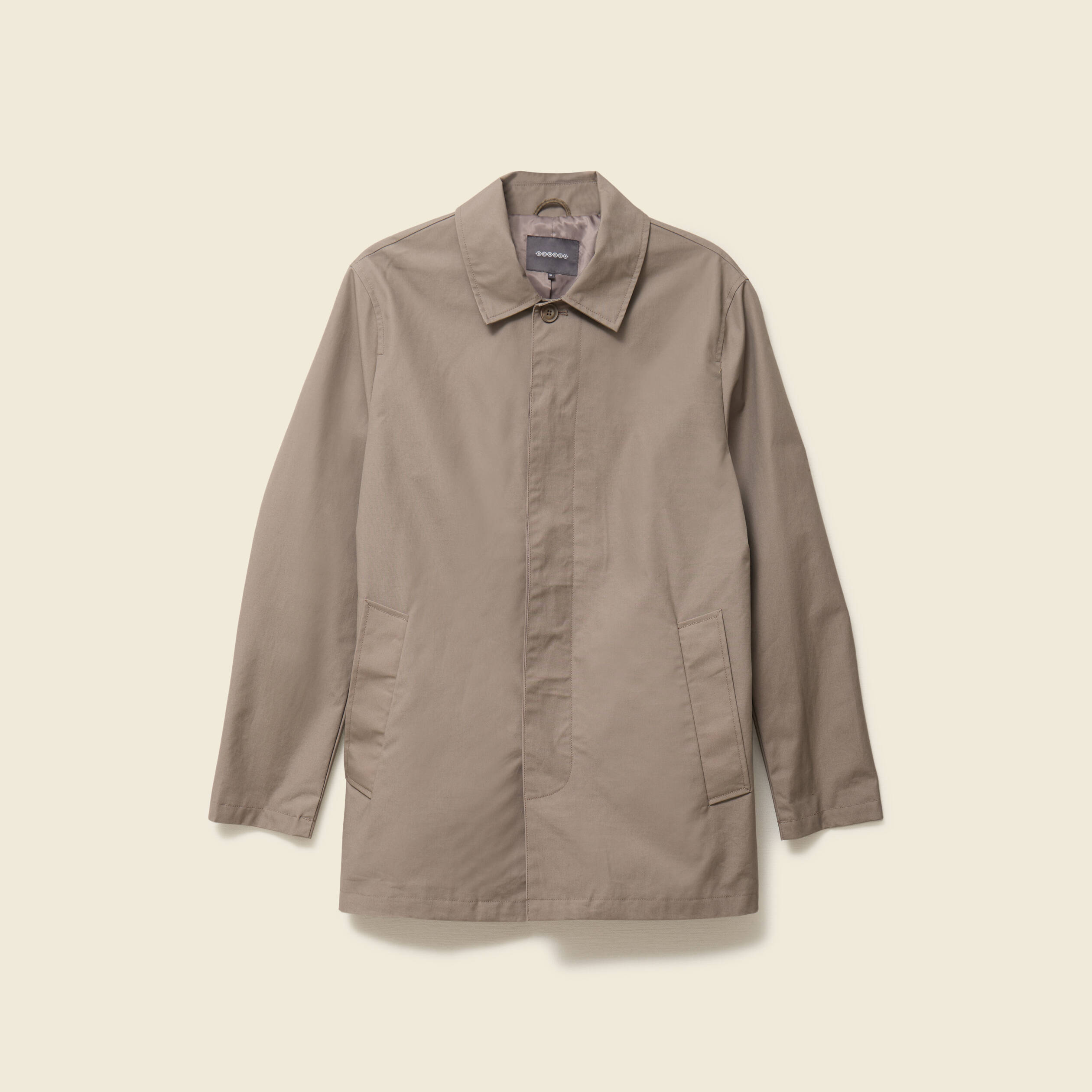 Trench en coton doubl&eacute; taupe homme