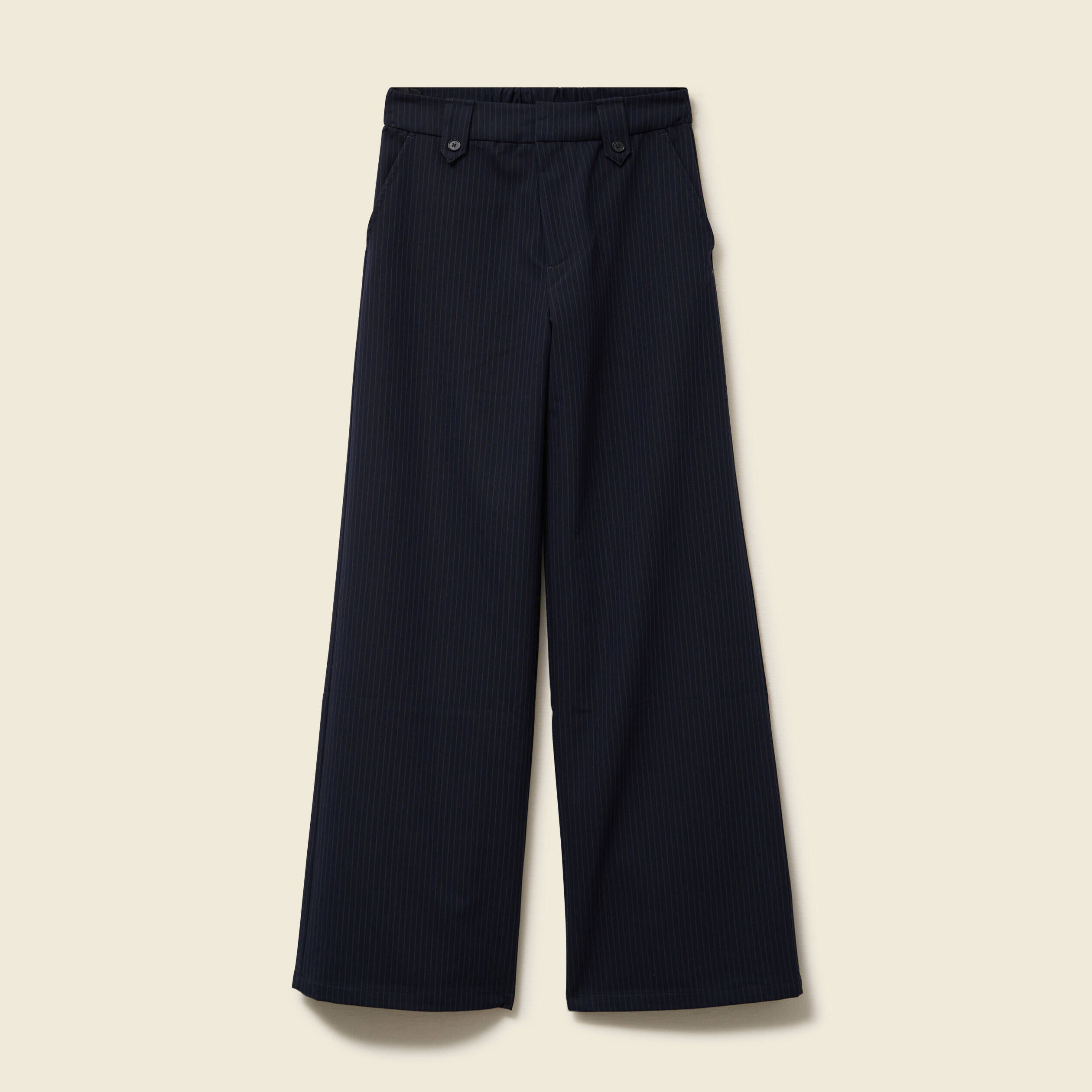 pantalon large taille haute fluide bleu marine femme Pantalon large taille haute fluide bleu marine femme