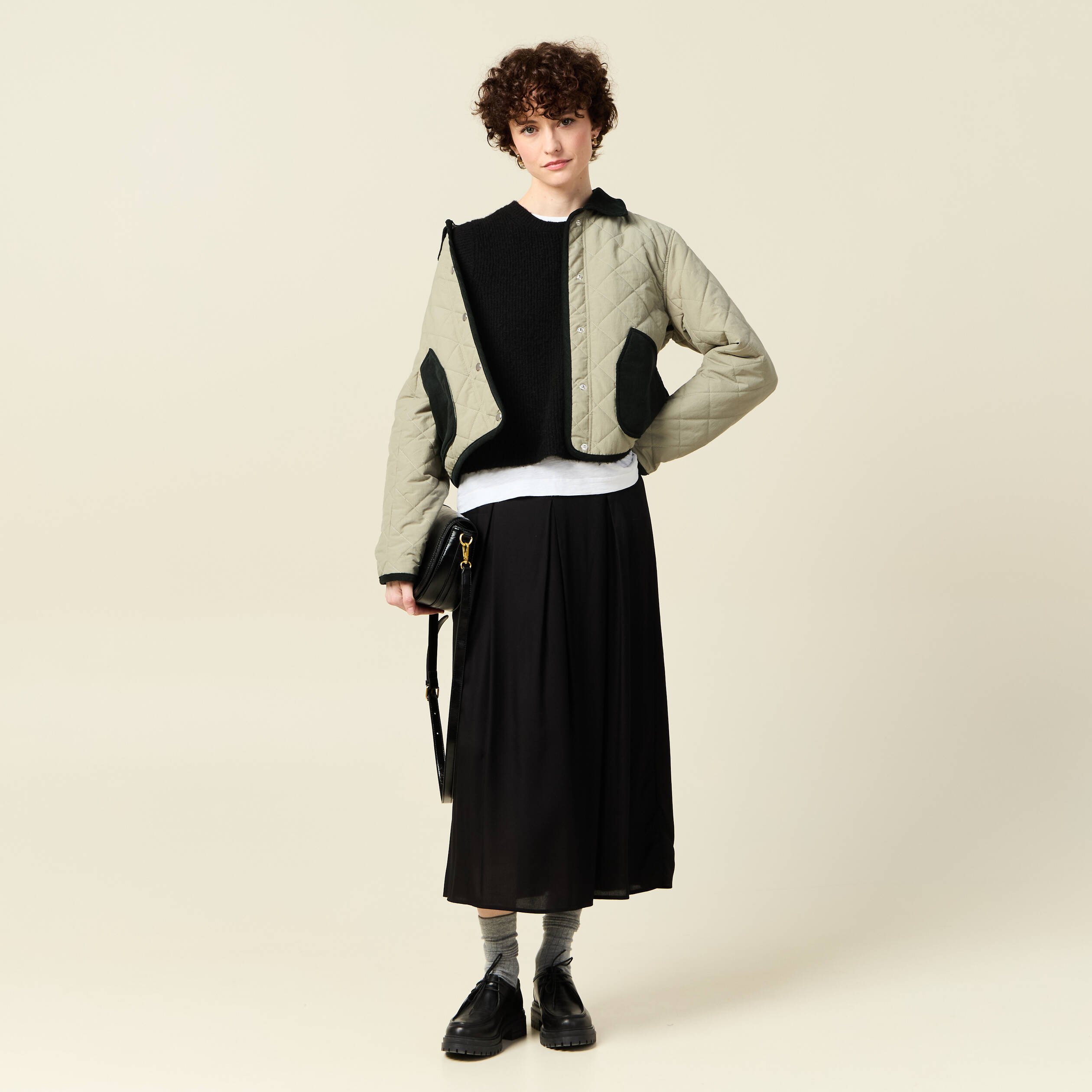 jupe longue evasee noir femme Jupe longue évasée noir femme