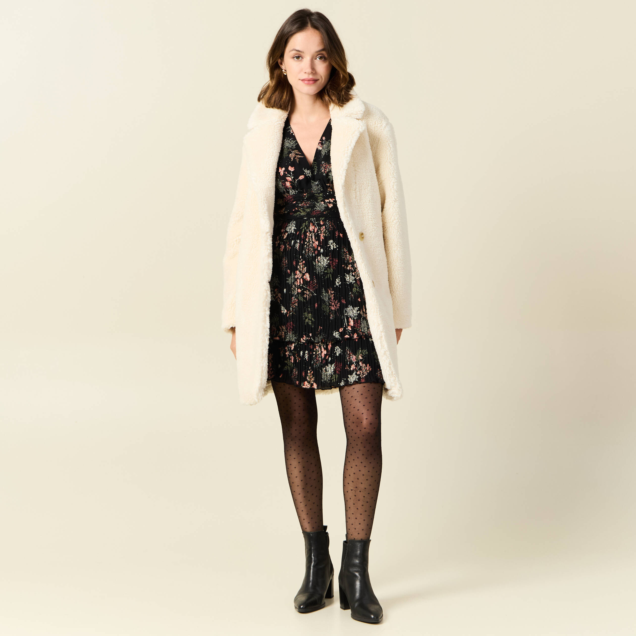 manteau long laine mouton creme femme Manteau long laine mouton creme femme