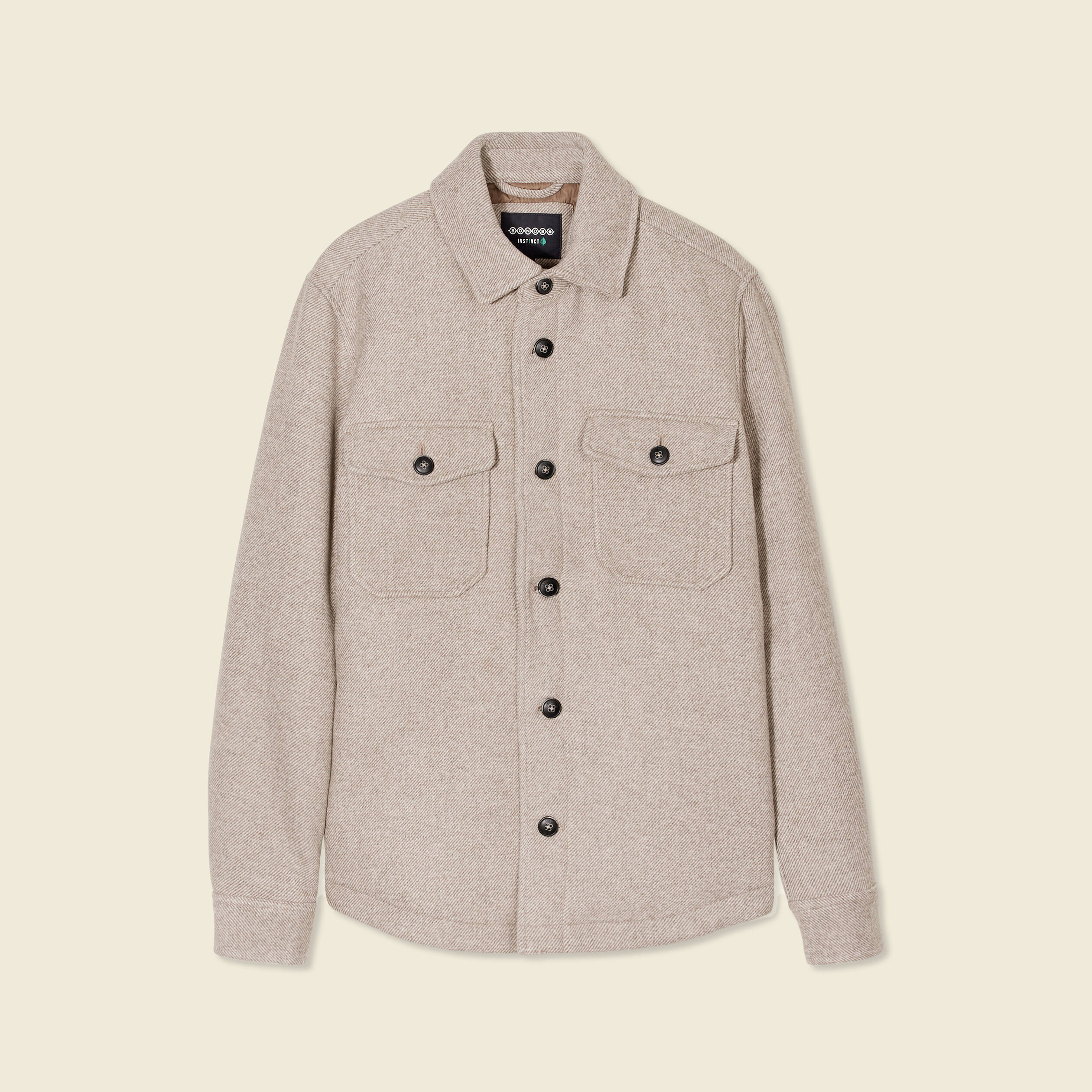 surchemise boutonnee beige homme Surchemise boutonnée beige homme
