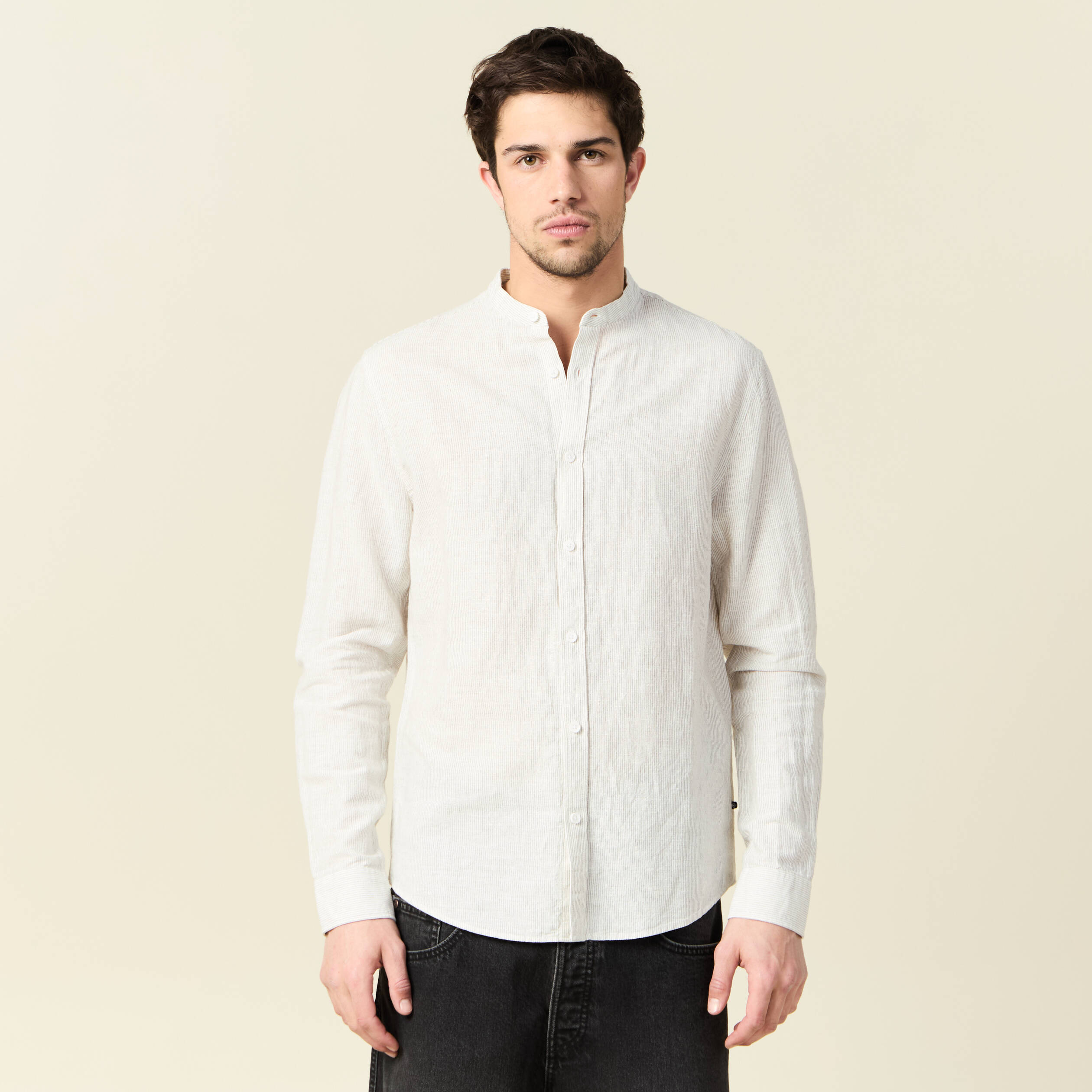 chemise manches longues gris homme Chemise manches longues gris homme