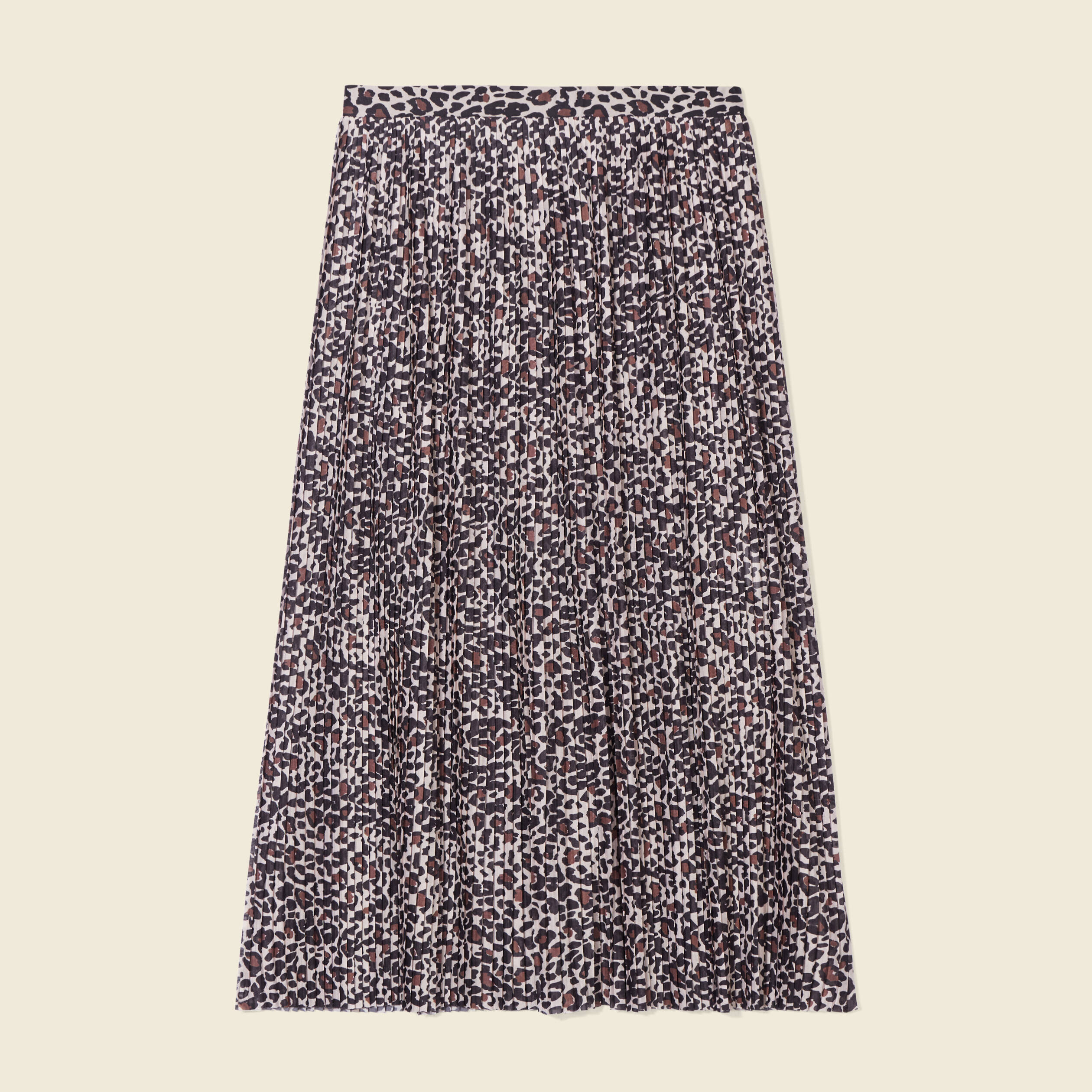 jupe longue evasee plissee marron clair femme Jupe longue évasée plissée marron clair femme