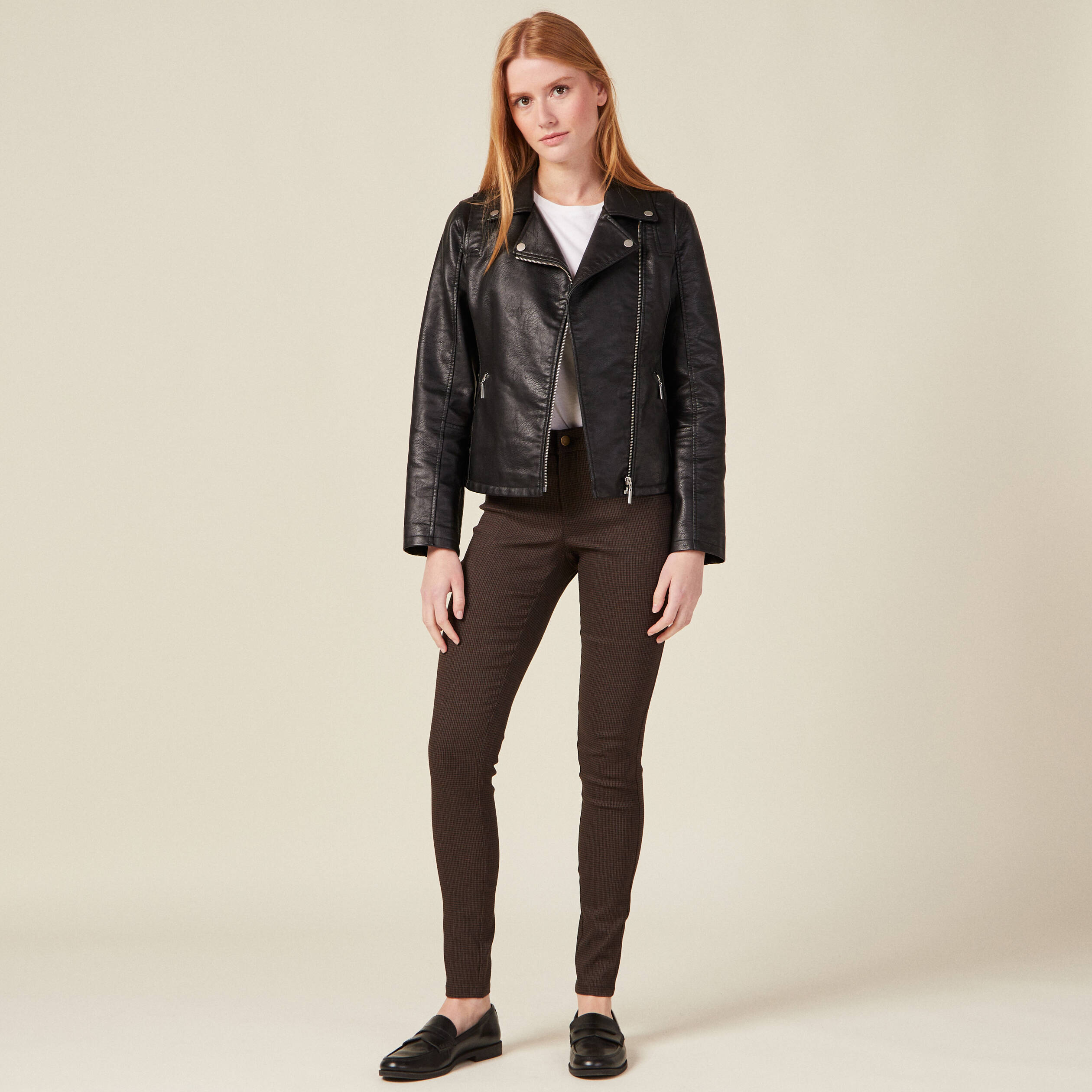 pantalon skinny marron femme Pantalon skinny marron femme