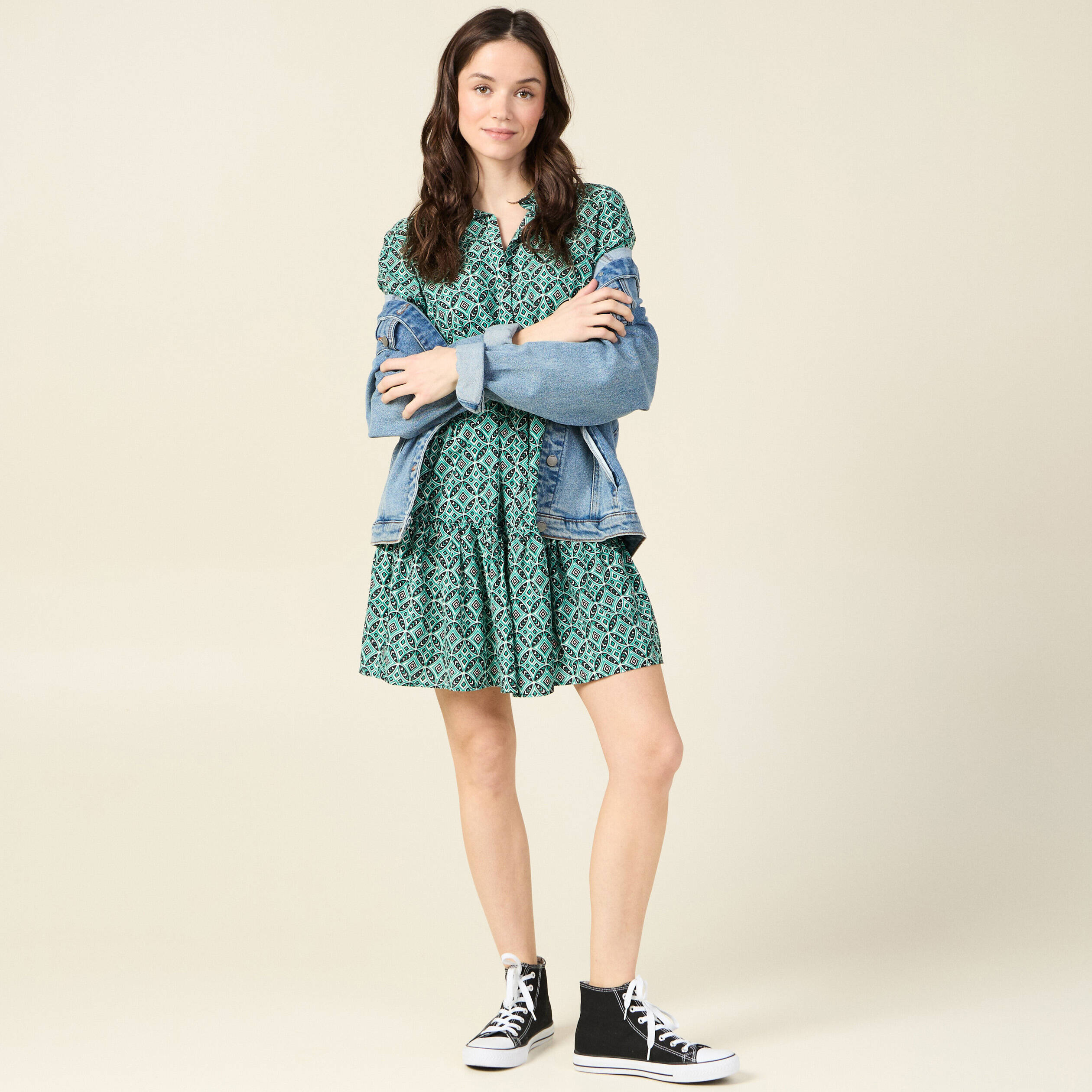 Robe Courte Mossimo à Volants - Verte, Taille M (femme) - Neuf Sans étiquettes