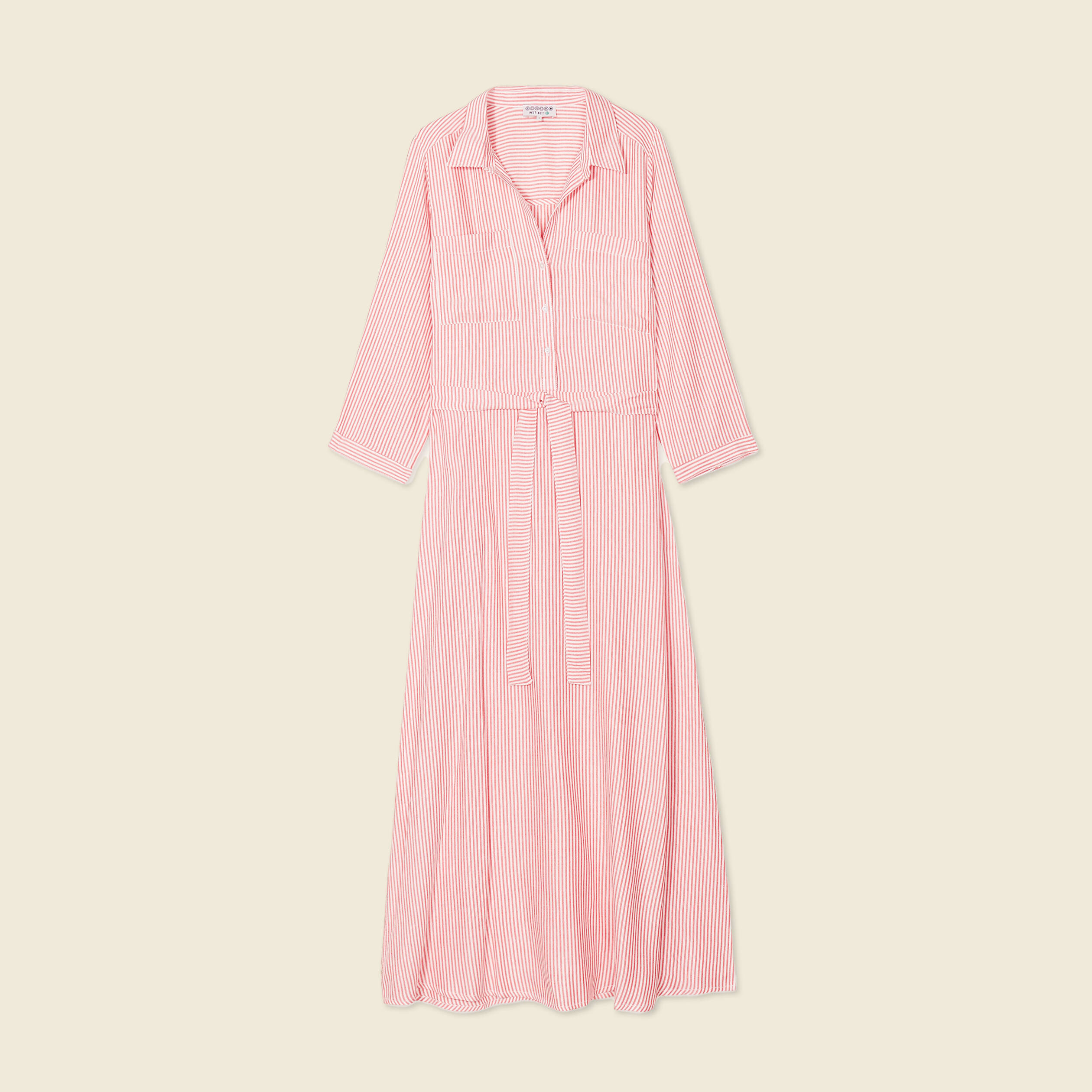 robe chemise eco responsable rouge femme Robe chemise éco-responsable rouge femme