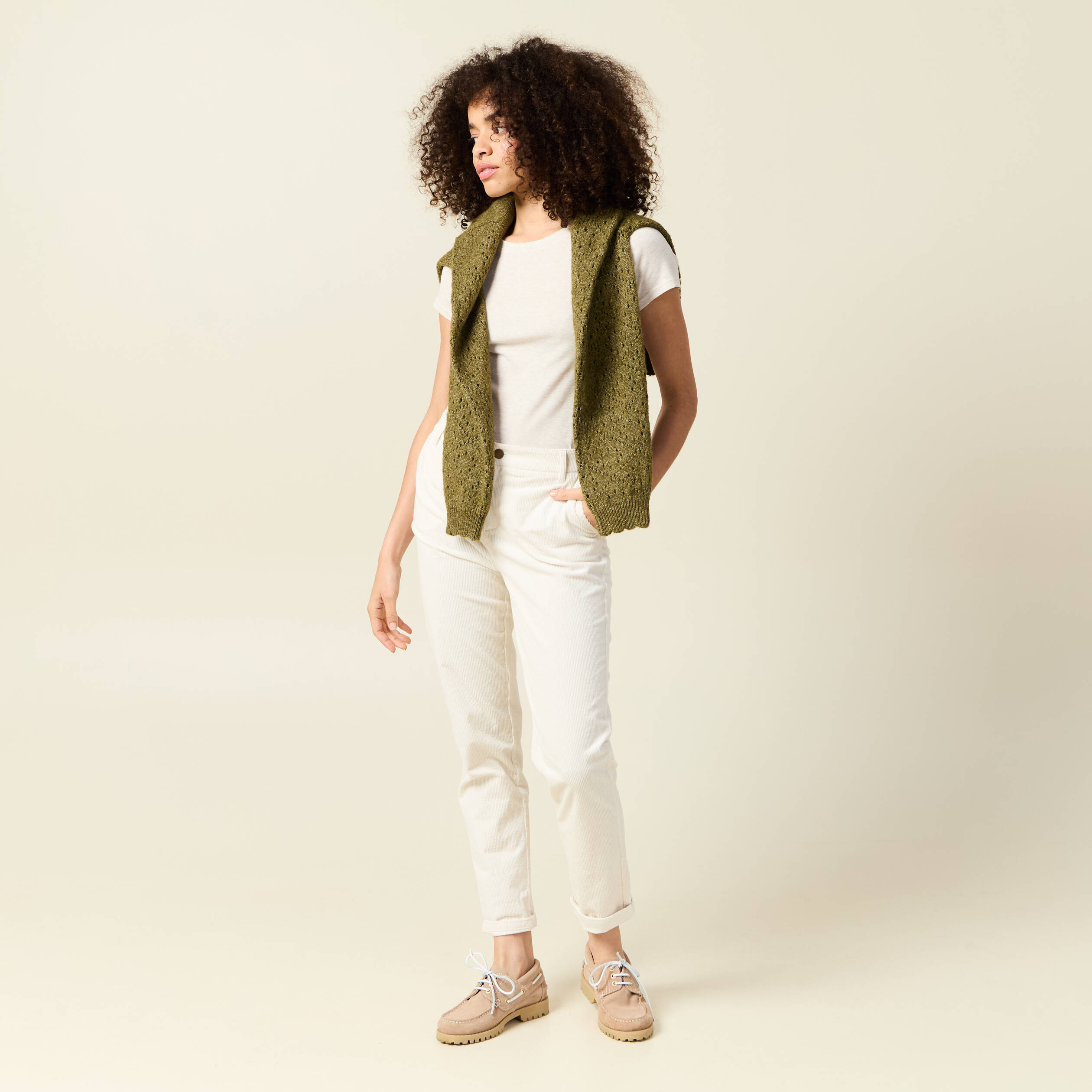 t shirt cintre col rond manches courtes beige femme T-shirt cintré col rond manches courtes beige femme