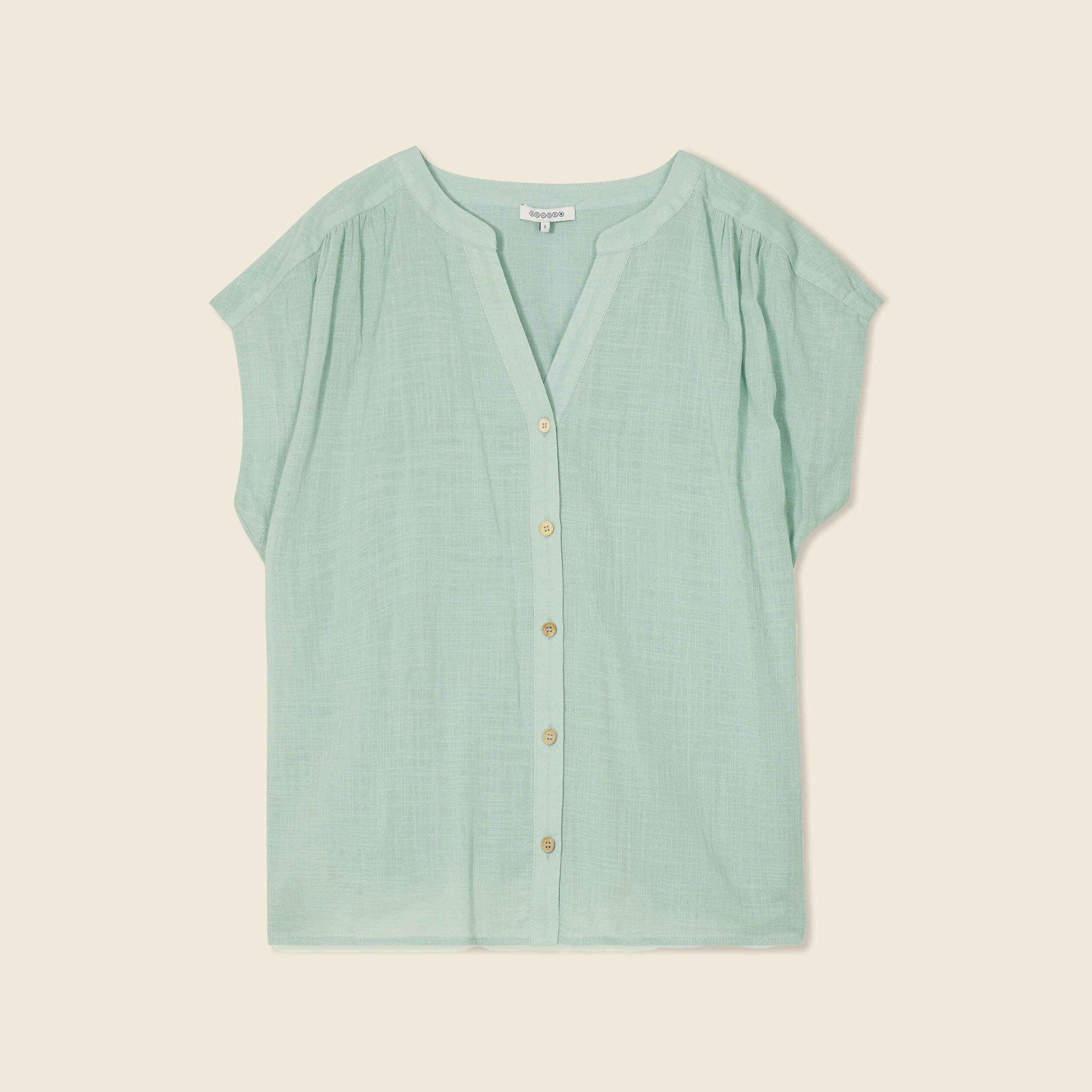 chemise manches courtes vert pastel femme Chemise manches courtes vert pastel femme