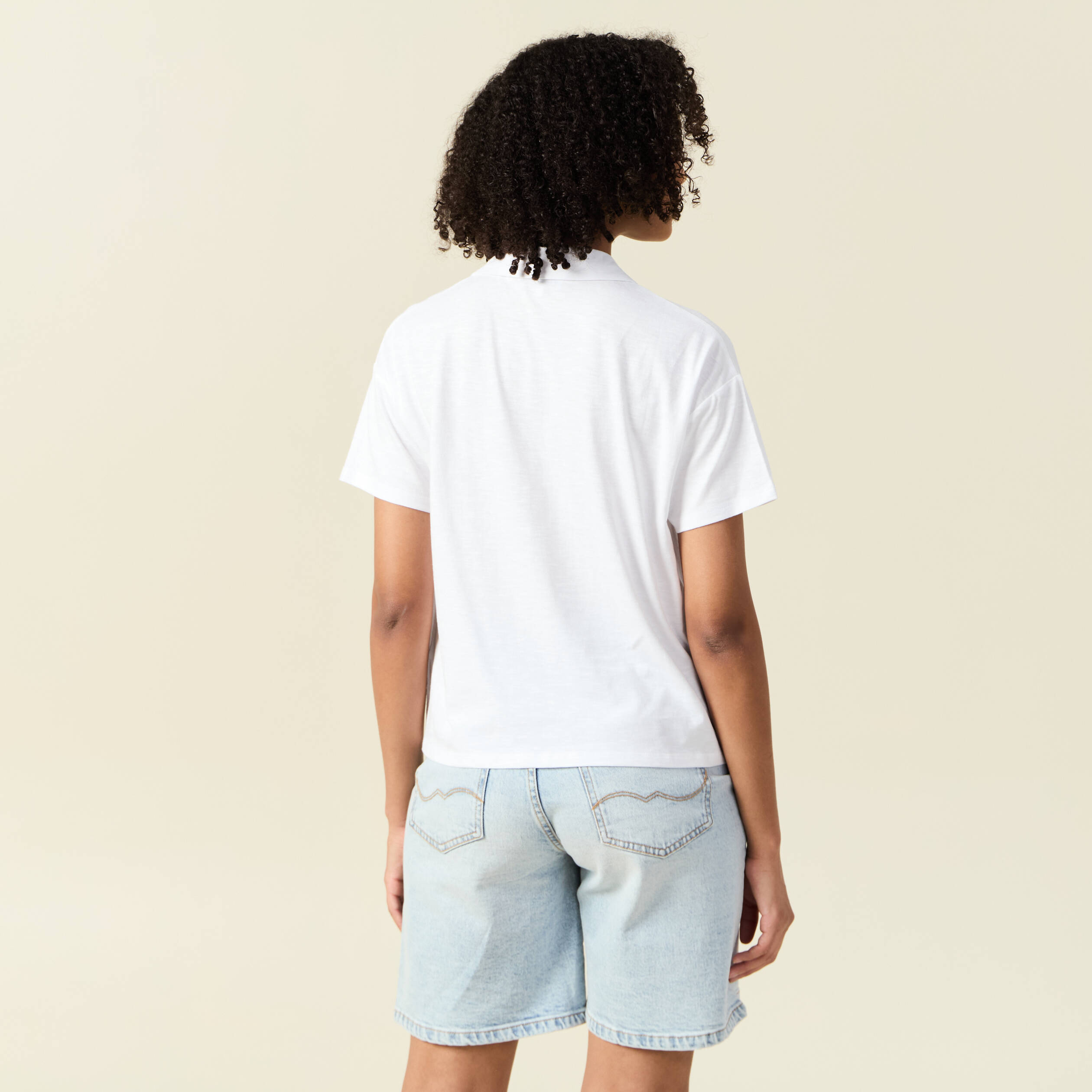 t shirt manches courtes brode blanc femme T-shirt manches courtes brodé blanc femme