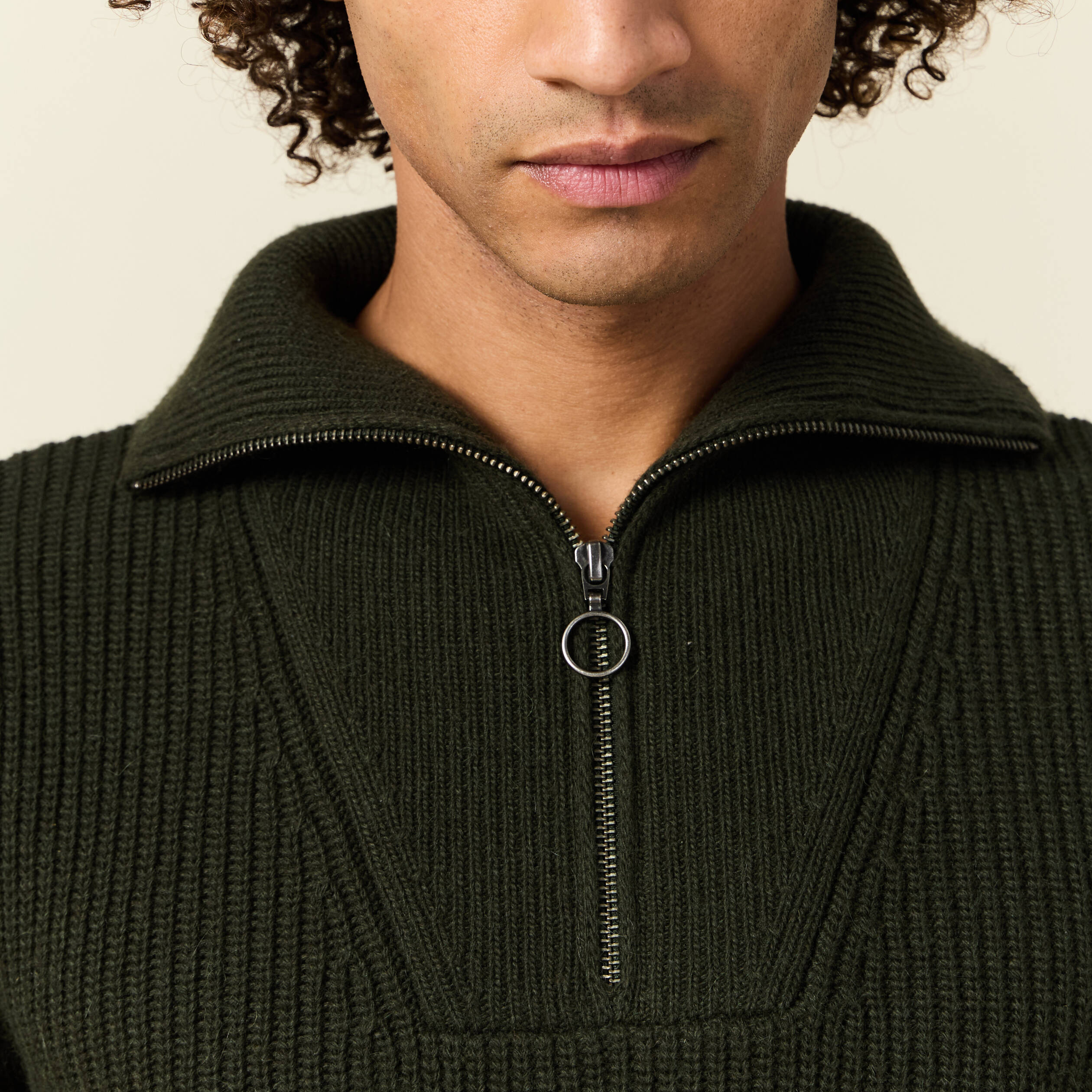 pull col camionneur vert kaki homme Pull col camionneur vert kaki homme